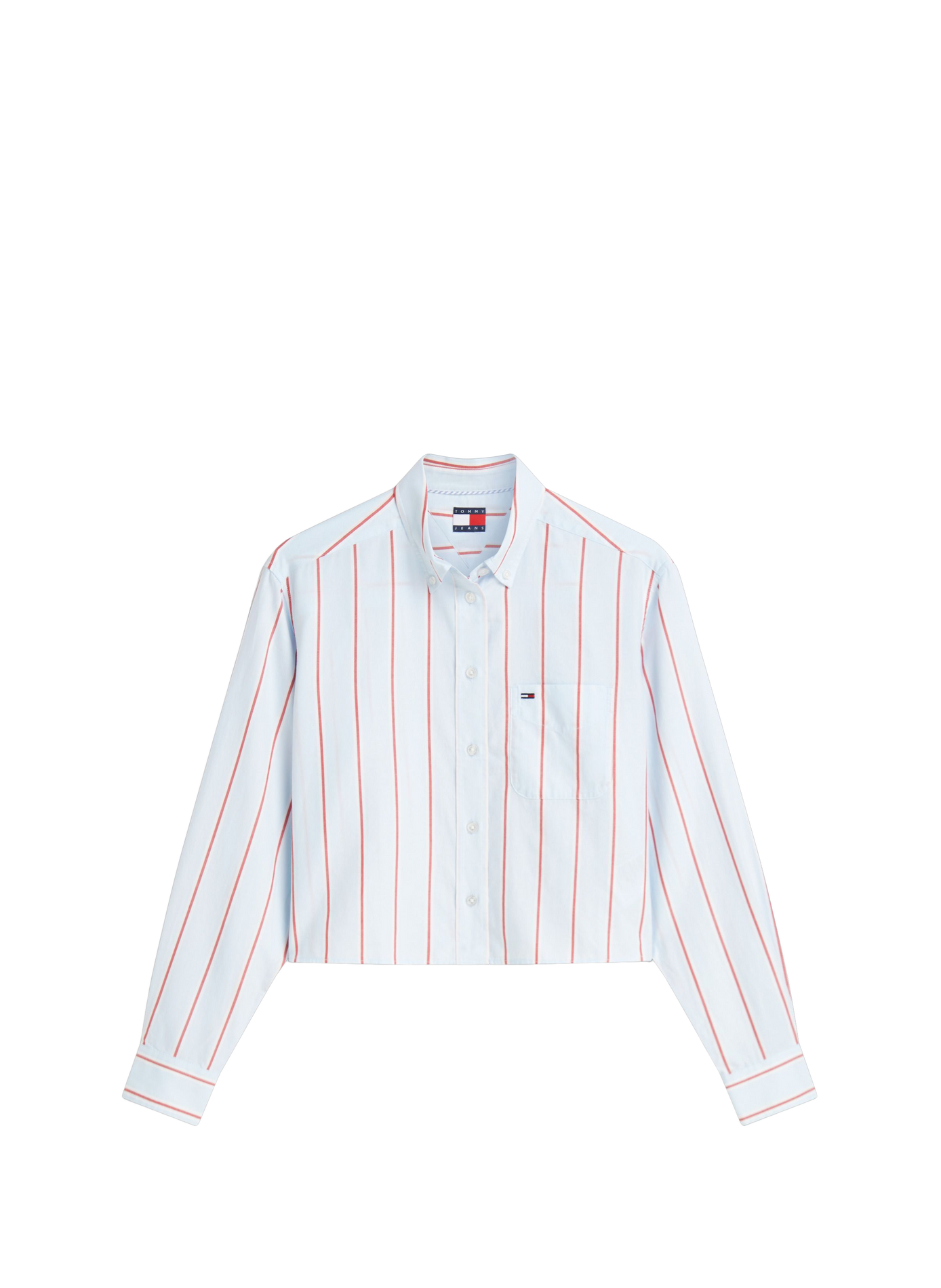 Kurzärmeliges gestreiftes Baumwollhemd. TOMMY HILFIGER Mehrfarbig