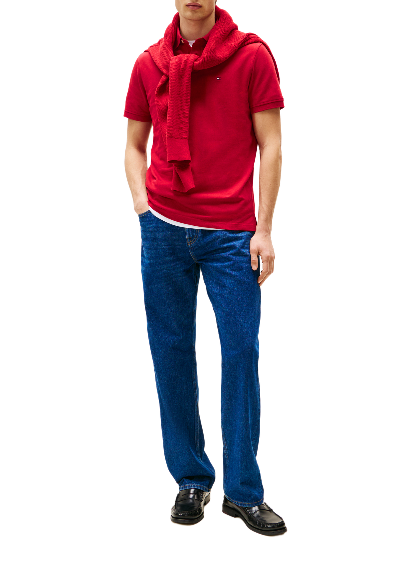 Organic cotton piqué polo shirt | Red TOMMY HILFIGER Men