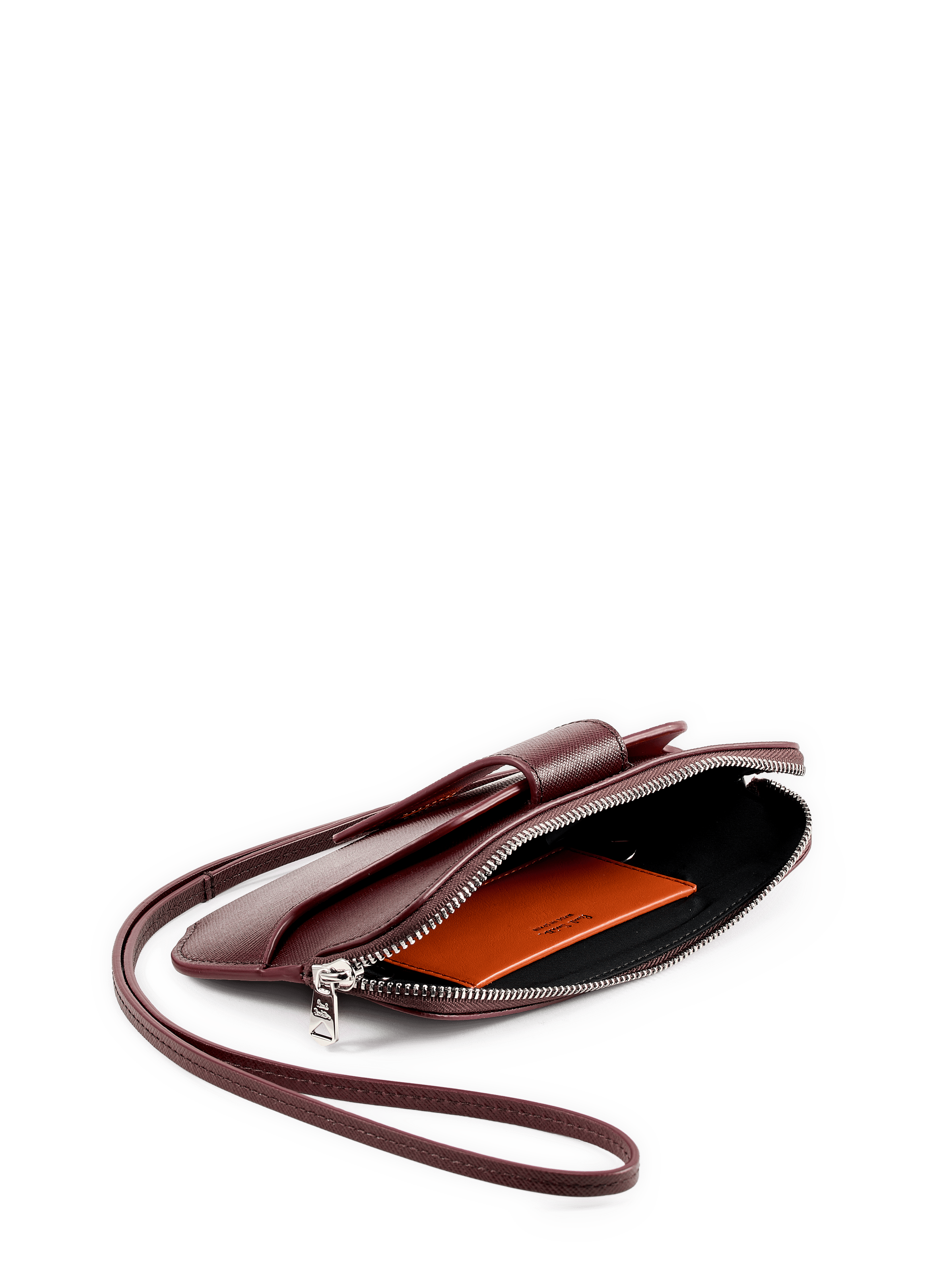 Leather glasses case combined with a clutch PAUL SMITH Brown