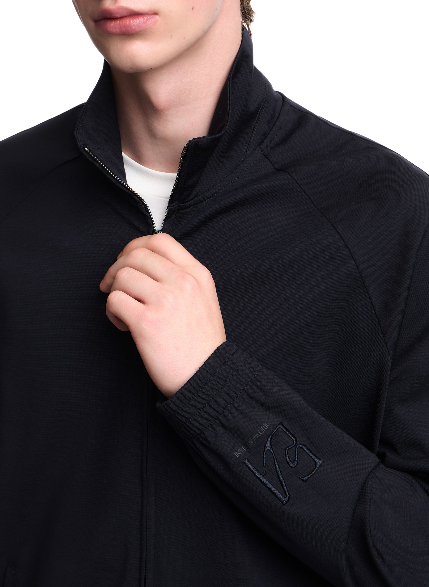 Zip-up high-neck jacket EMPORIO ARMANI Blue