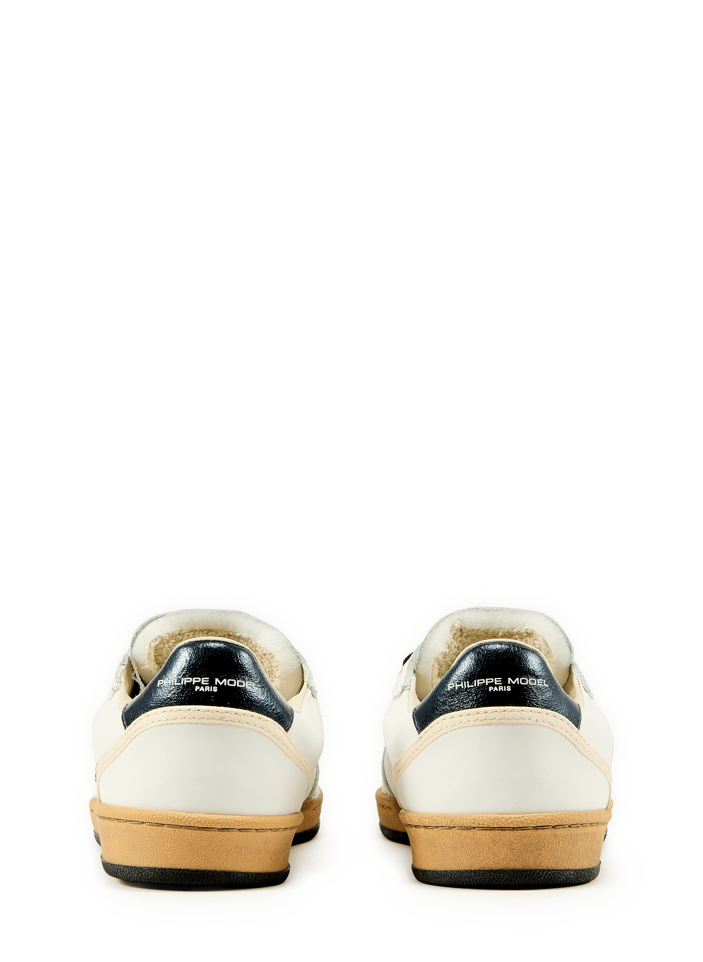 Baskets basses en cuir mélangé PHILIPPE MODEL Blanc
