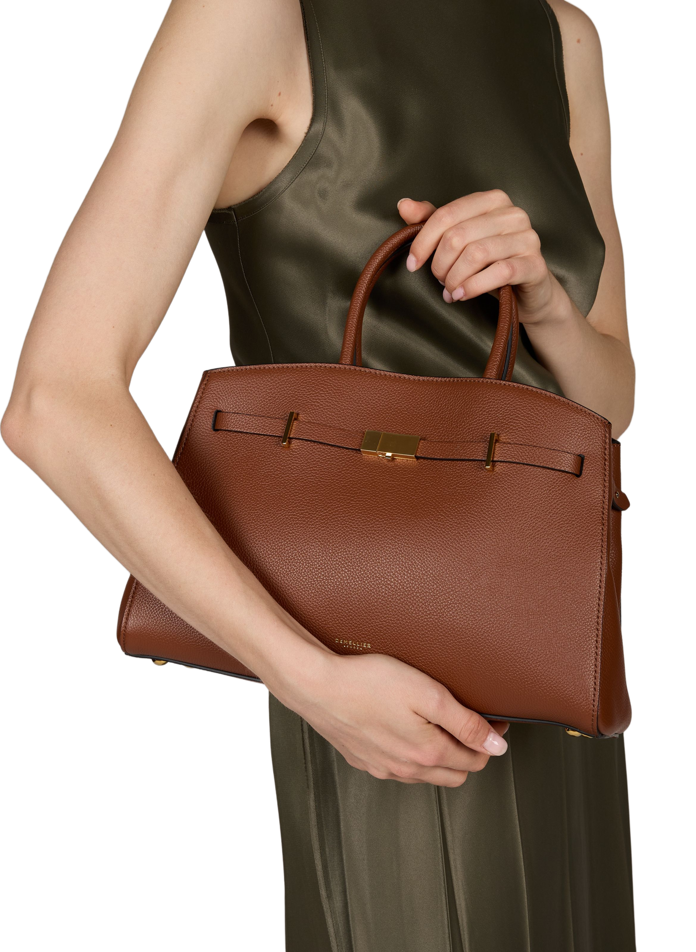 Sac à main en cuir DEMELLIER LONDON Marron