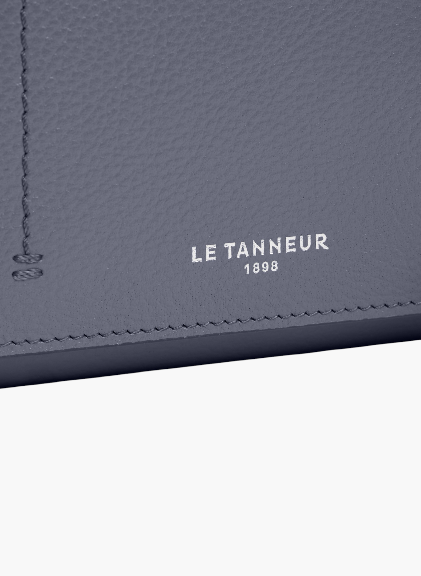 Petit portefeuille à rabat louison en cuir grainé LE TANNEUR Bleu