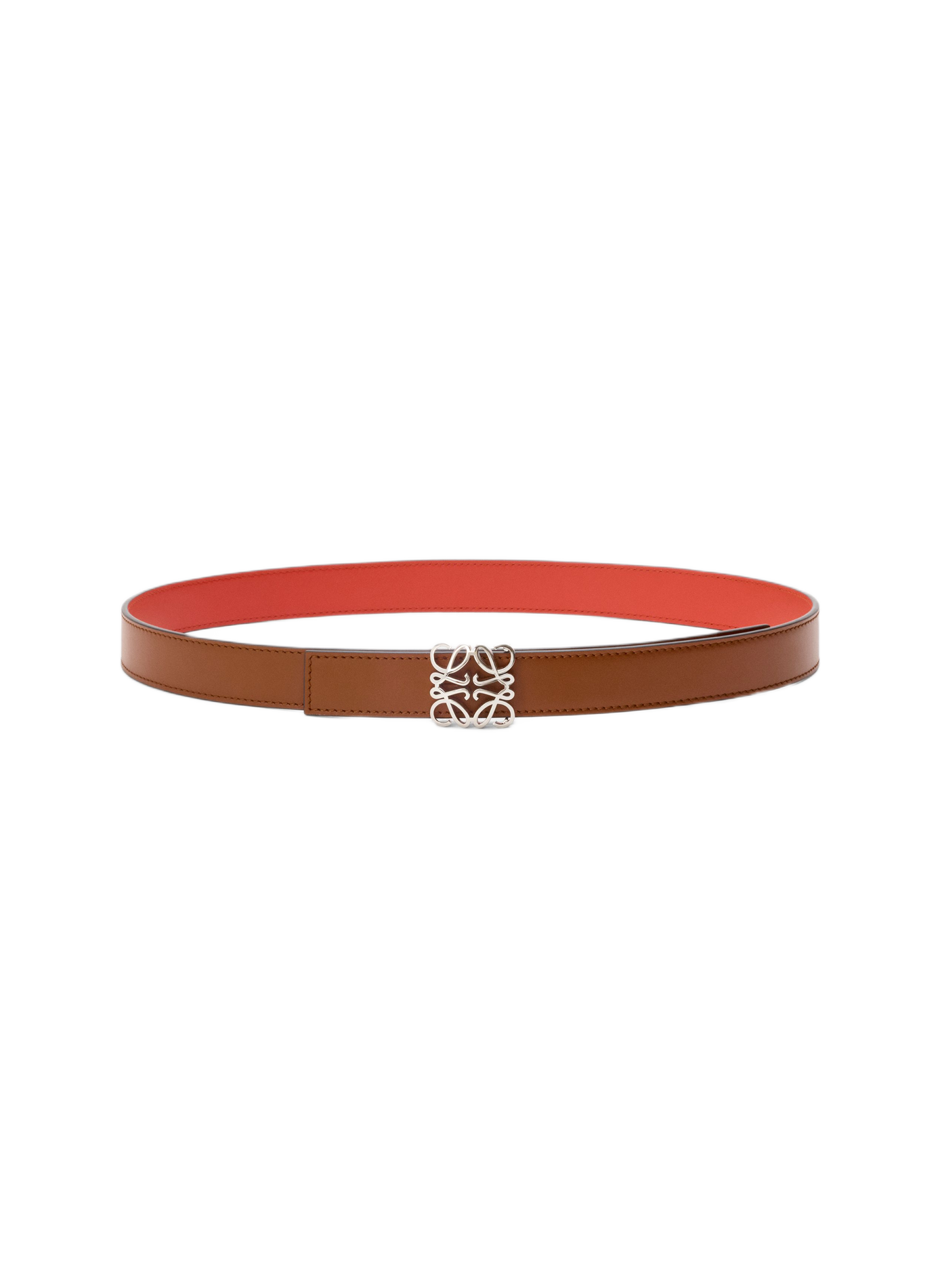 Ceinture réversible Anagram Bombé en cuir de veau lisse LOEWE Multicolore