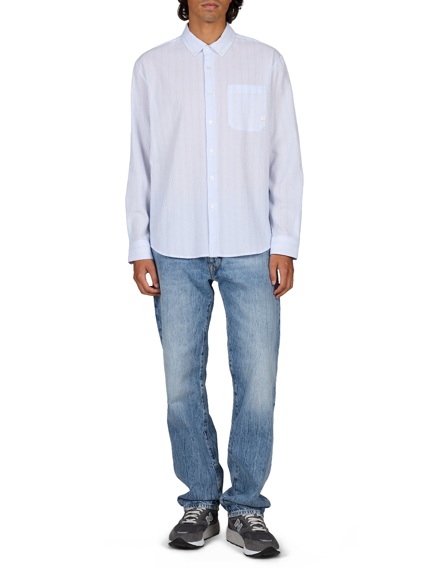Straight cotton shirt FARAH Blue
