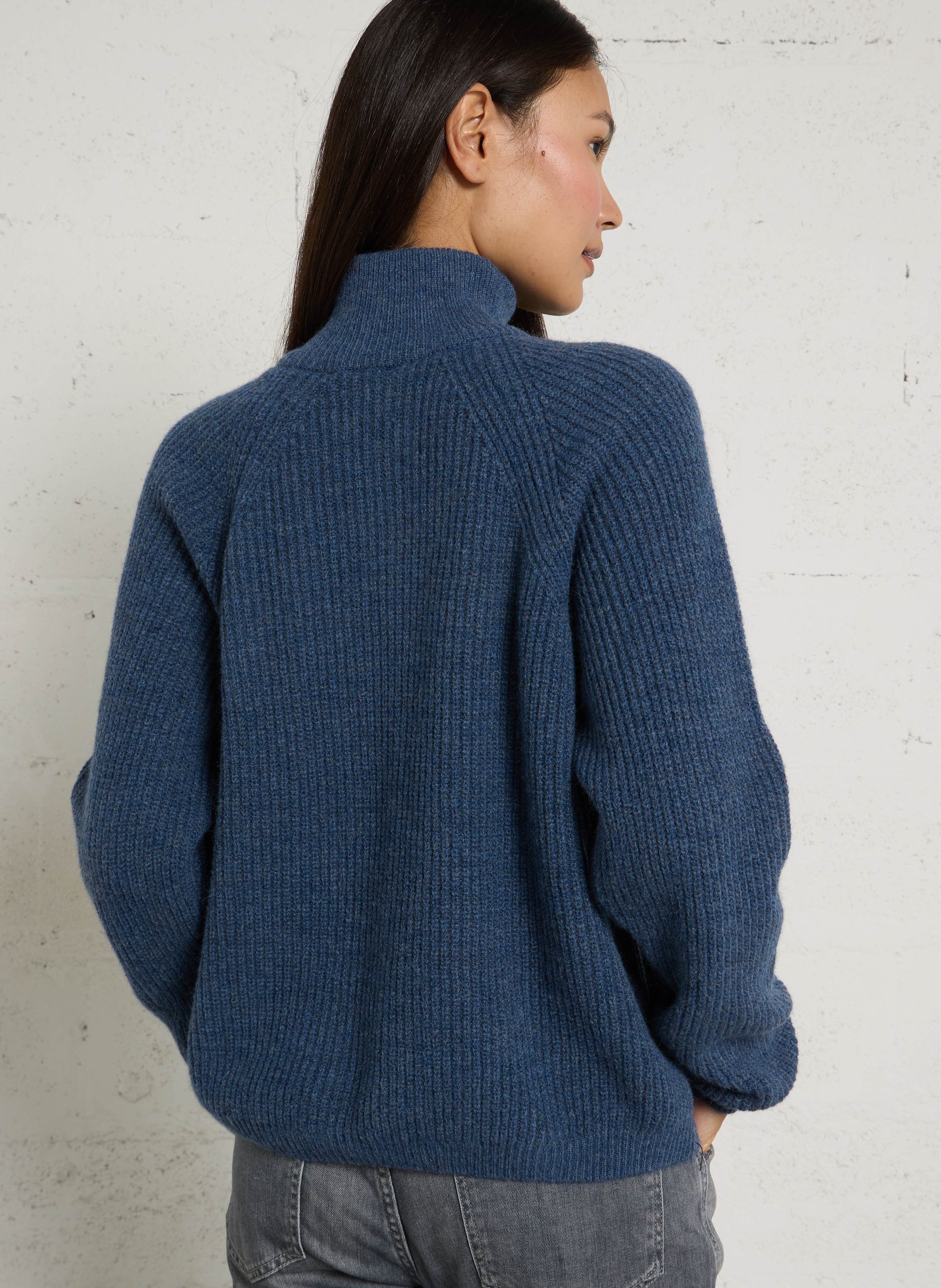 Trui met opstaande kraag van gemengde wol ARMOR-LUX Blauw