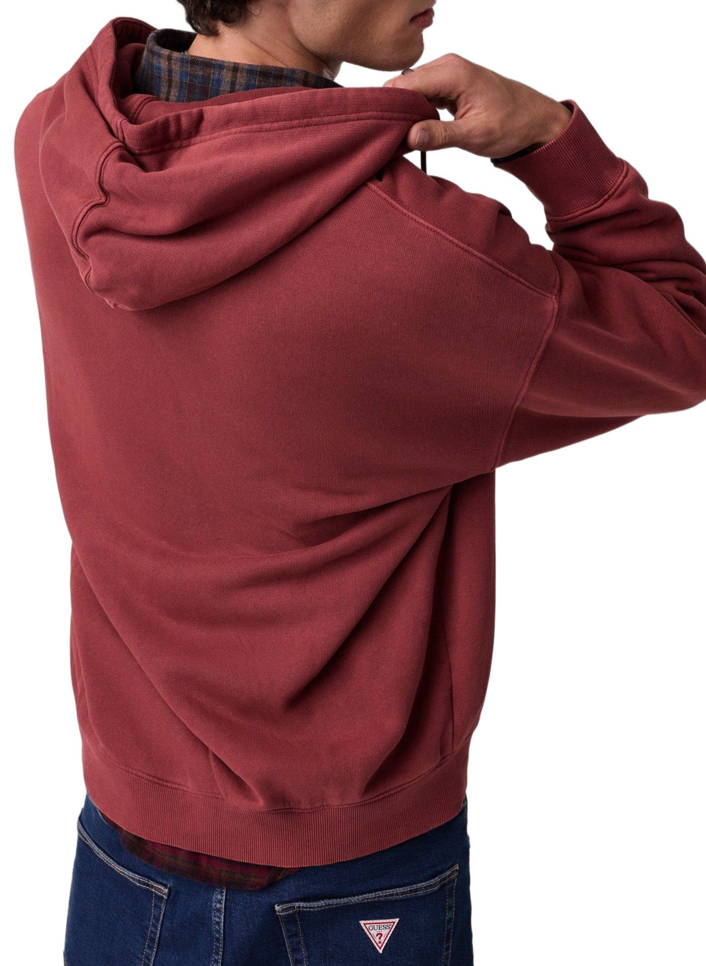 Gerader Reißverschluss-Sweatshirt aus Baumwolle GUESS Rot
