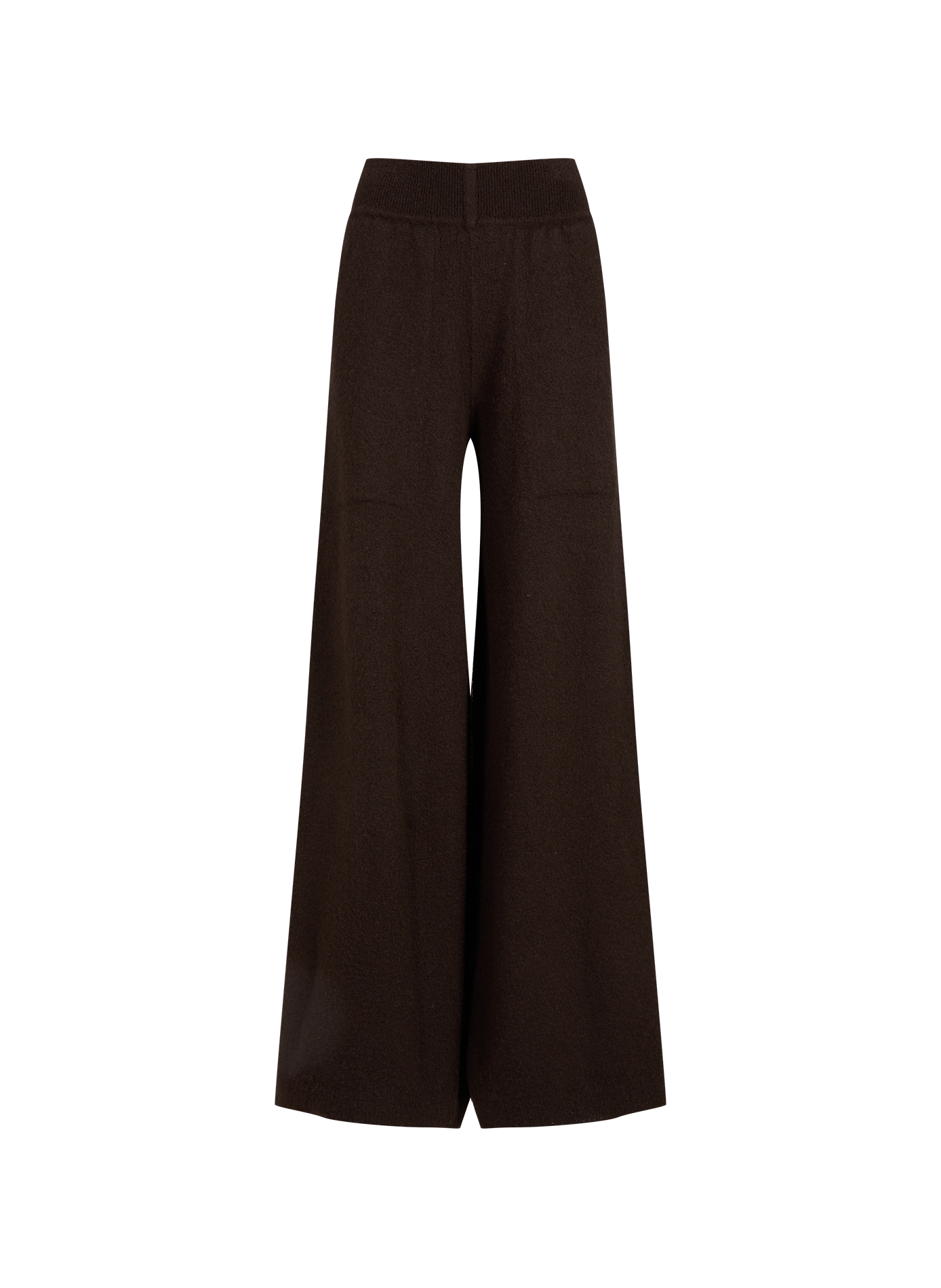 Pantalon taille haute évasé en cachemire mélangé RICK OWENS Brown