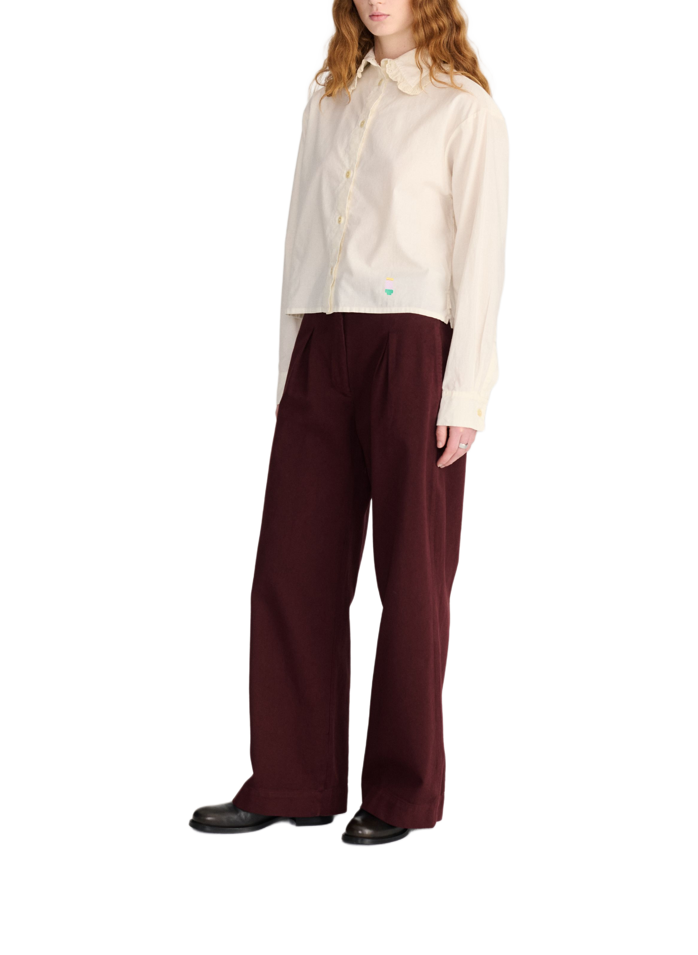 Pantalon ample taille haute uni BOBO CHOSES Brown