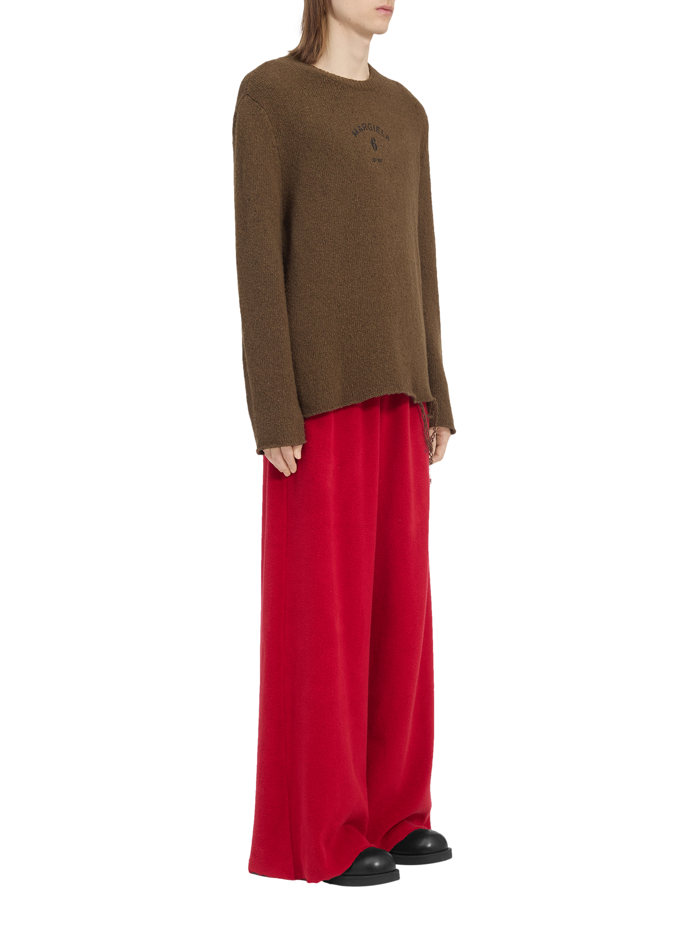 Pull à détail déchiré en laine mélangée MAISON MARGIELA Marron
