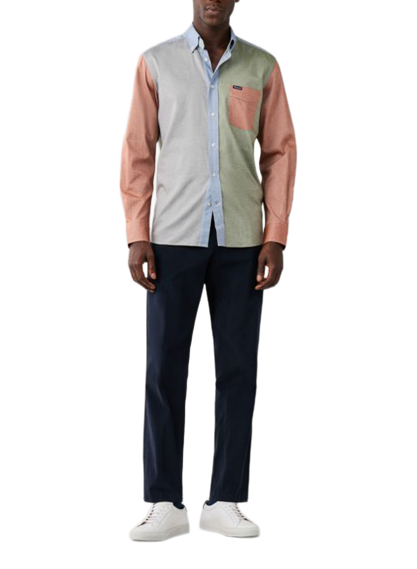 Chemise col classique manches contrastantes en coton FACONNABLE Beige