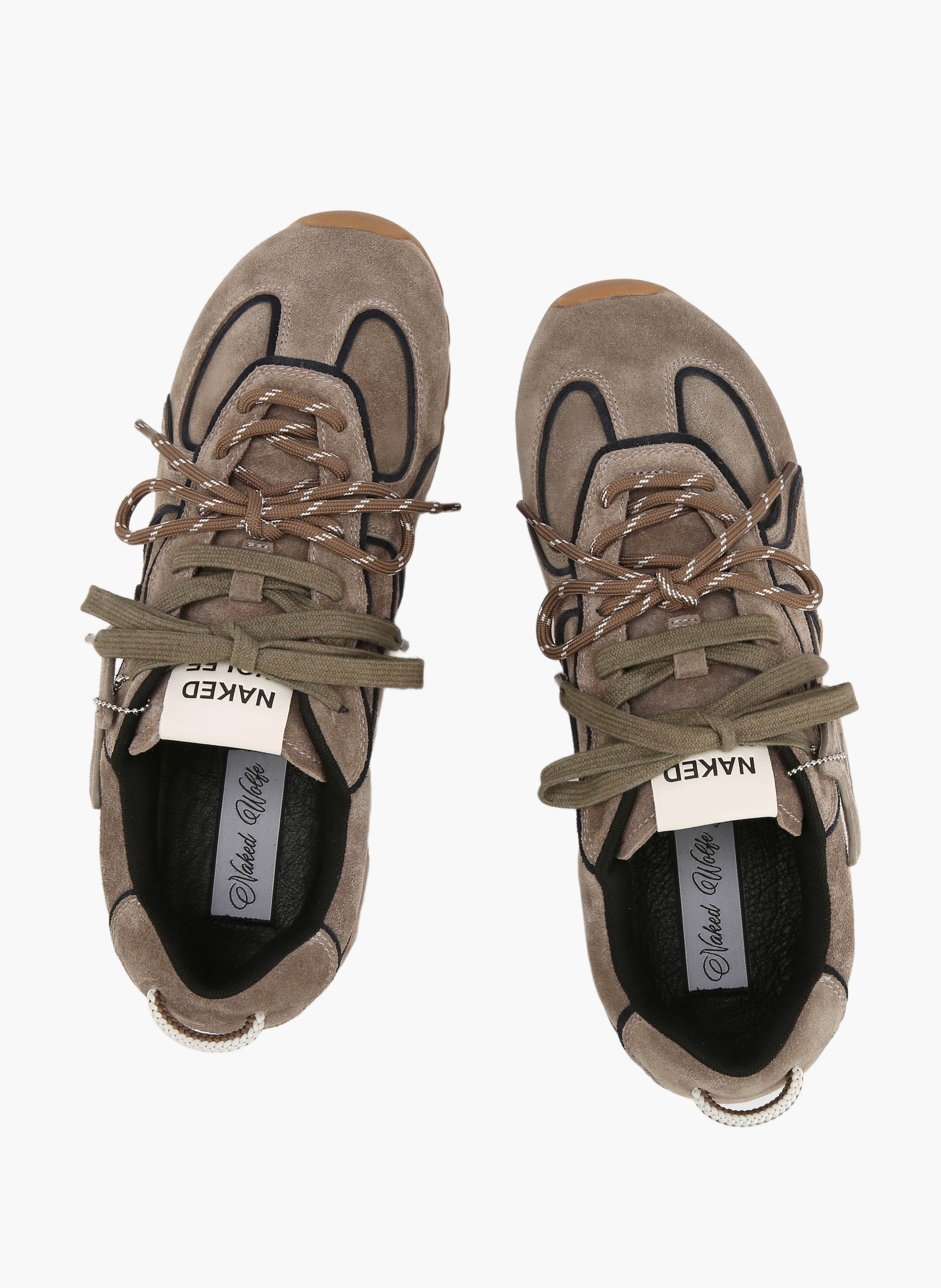 Baskets ace en daim NAKED WOLFE Marron