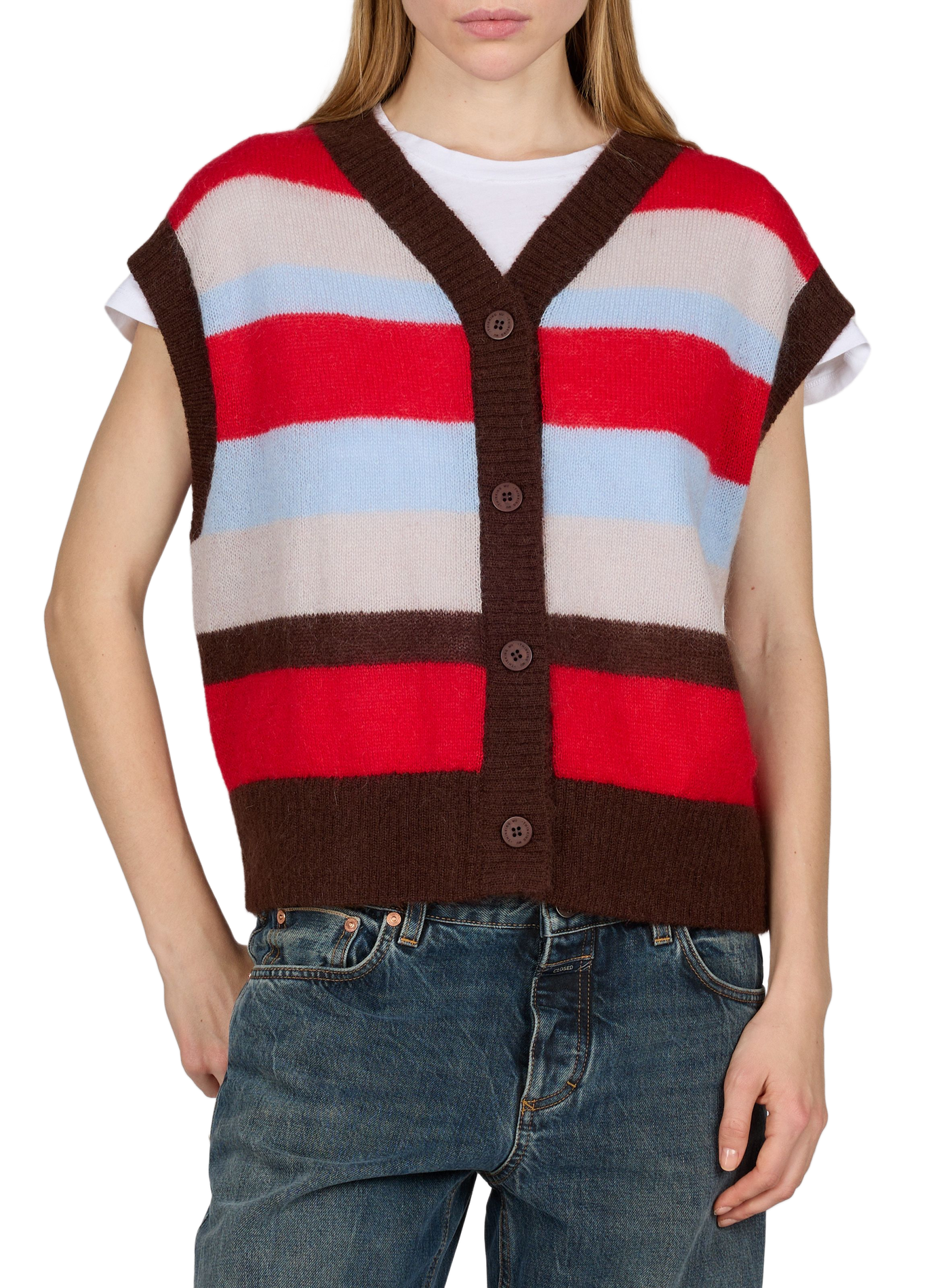 FADWA oversized wool-blend cardigan THINKING MU Multicolour