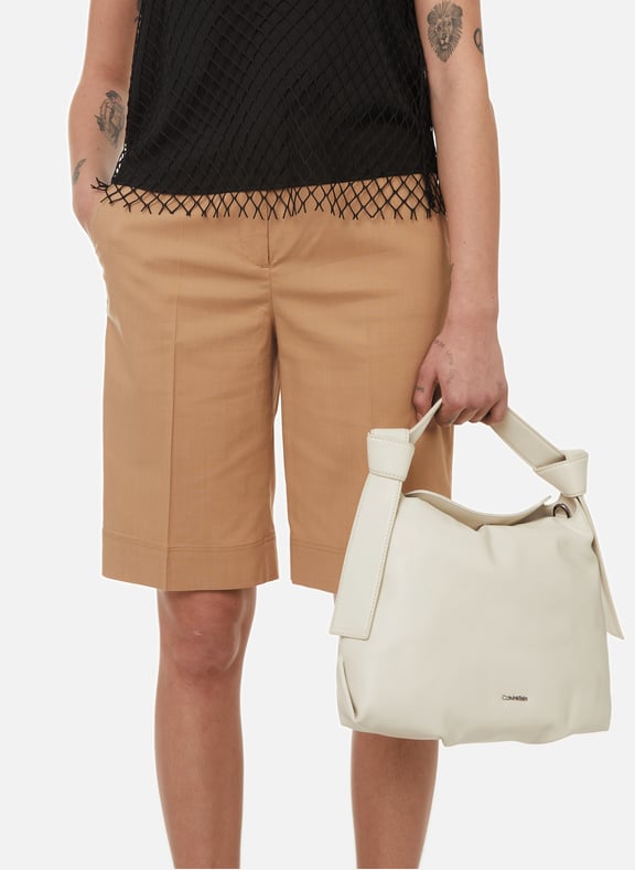 Slim-fit lyocell shorts Brown by CALVIN KLEIN CALVIN KLEIN Slim-fit lyocell shorts Brown