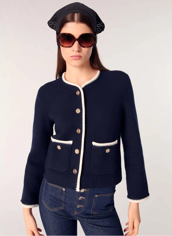 Gilet droit Bleu by MAJE MAJE Gilet droit Bleu