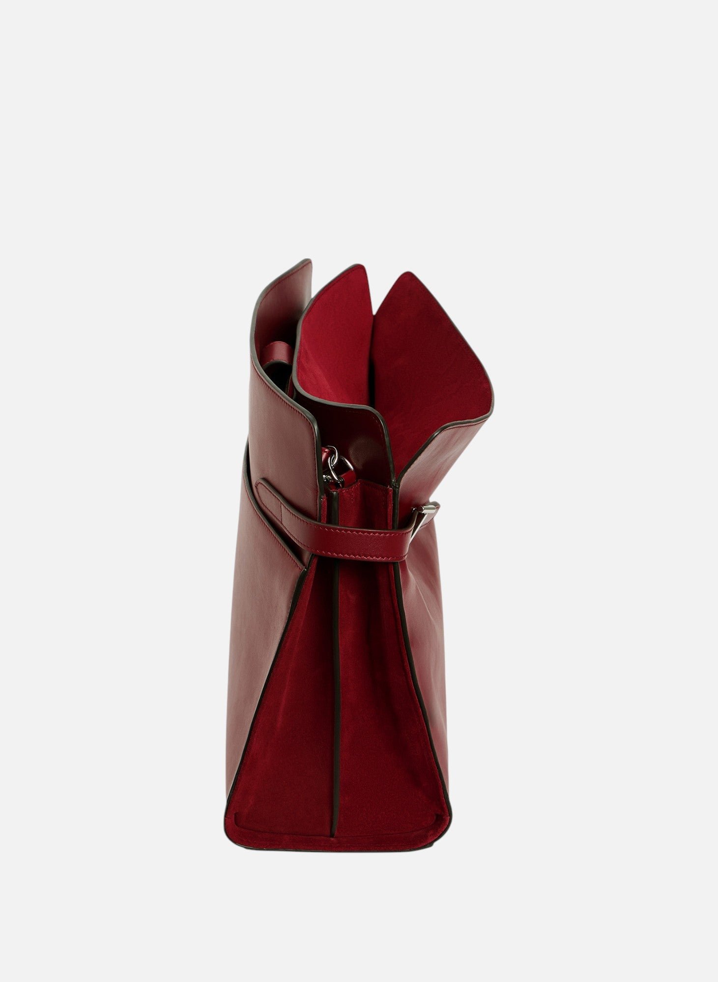 Sac porté épaule modèle maxi emie en cuir lisse et nubuck LE TANNEUR Rouge