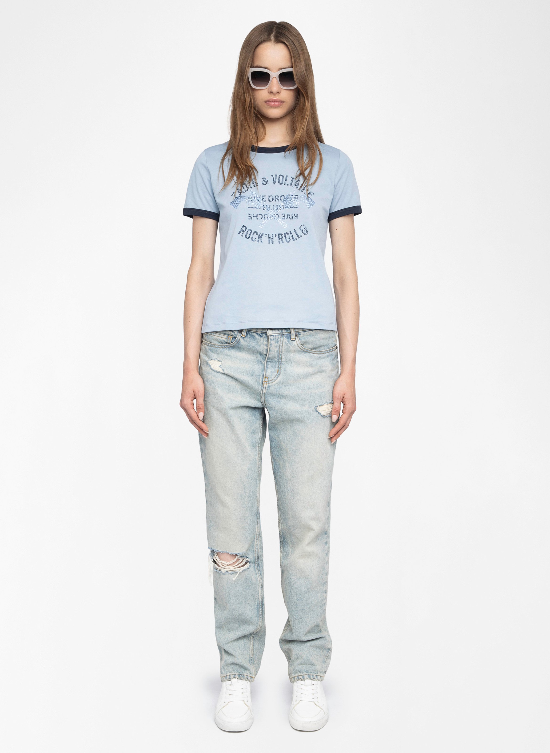 T-shirt manches courtes contrasté woos ZADIG&VOLTAIRE Bleu