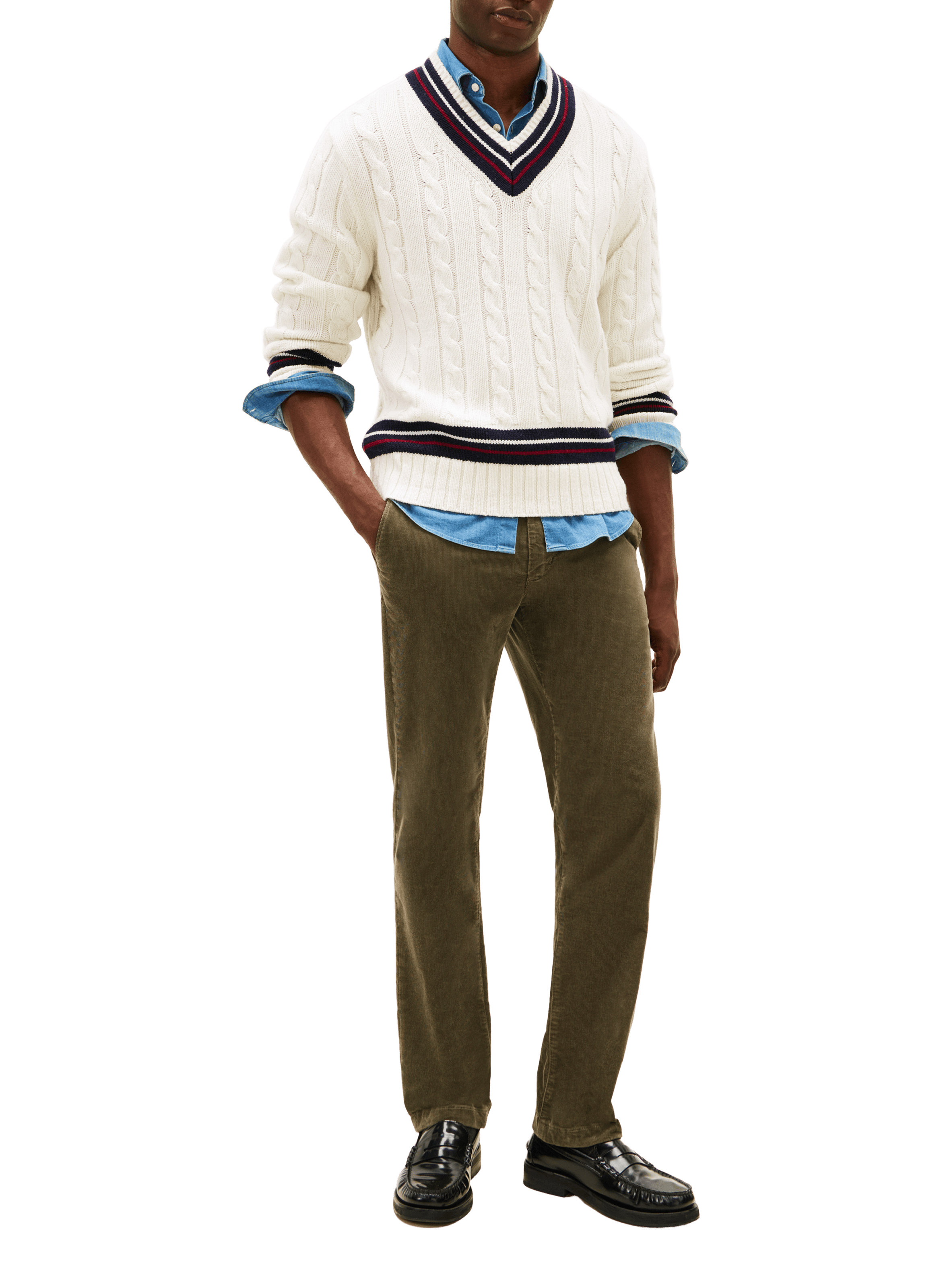 Corduroy chinos TOMMY HILFIGER Green