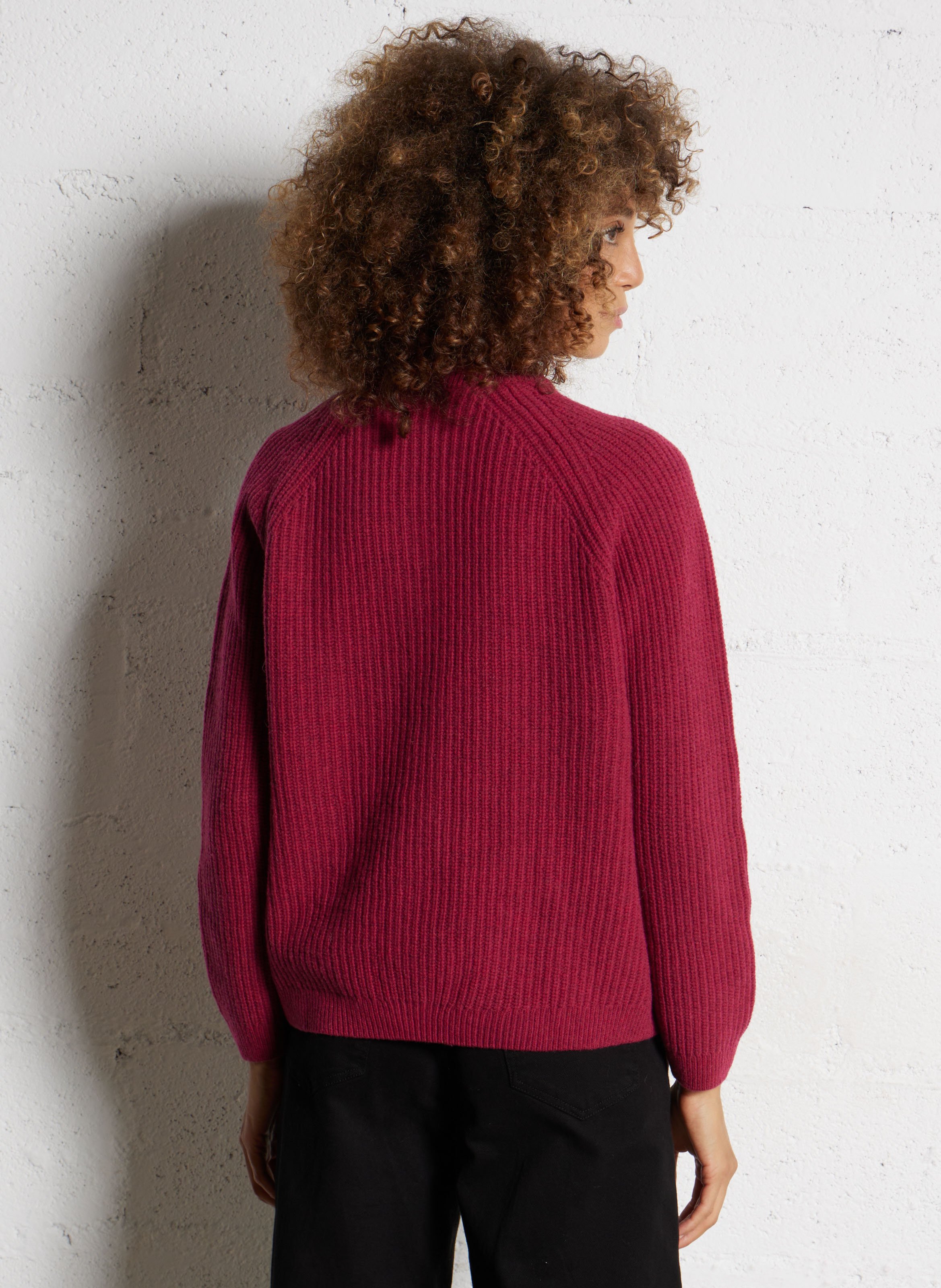 Cardigan boutonné en maille côtelée ARMOR-LUX Rouge