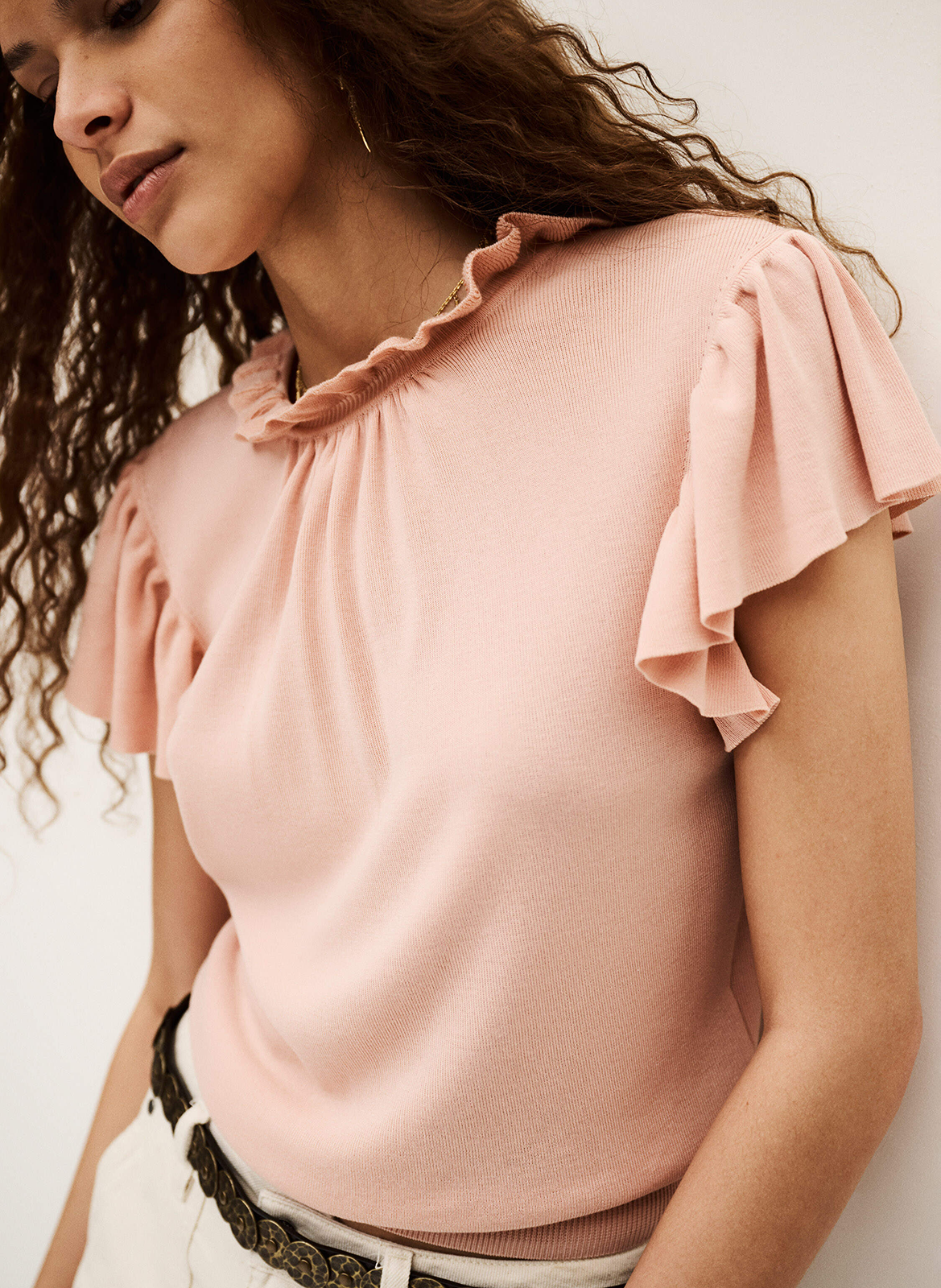 Pull droit en maille olea BA&SH Rose