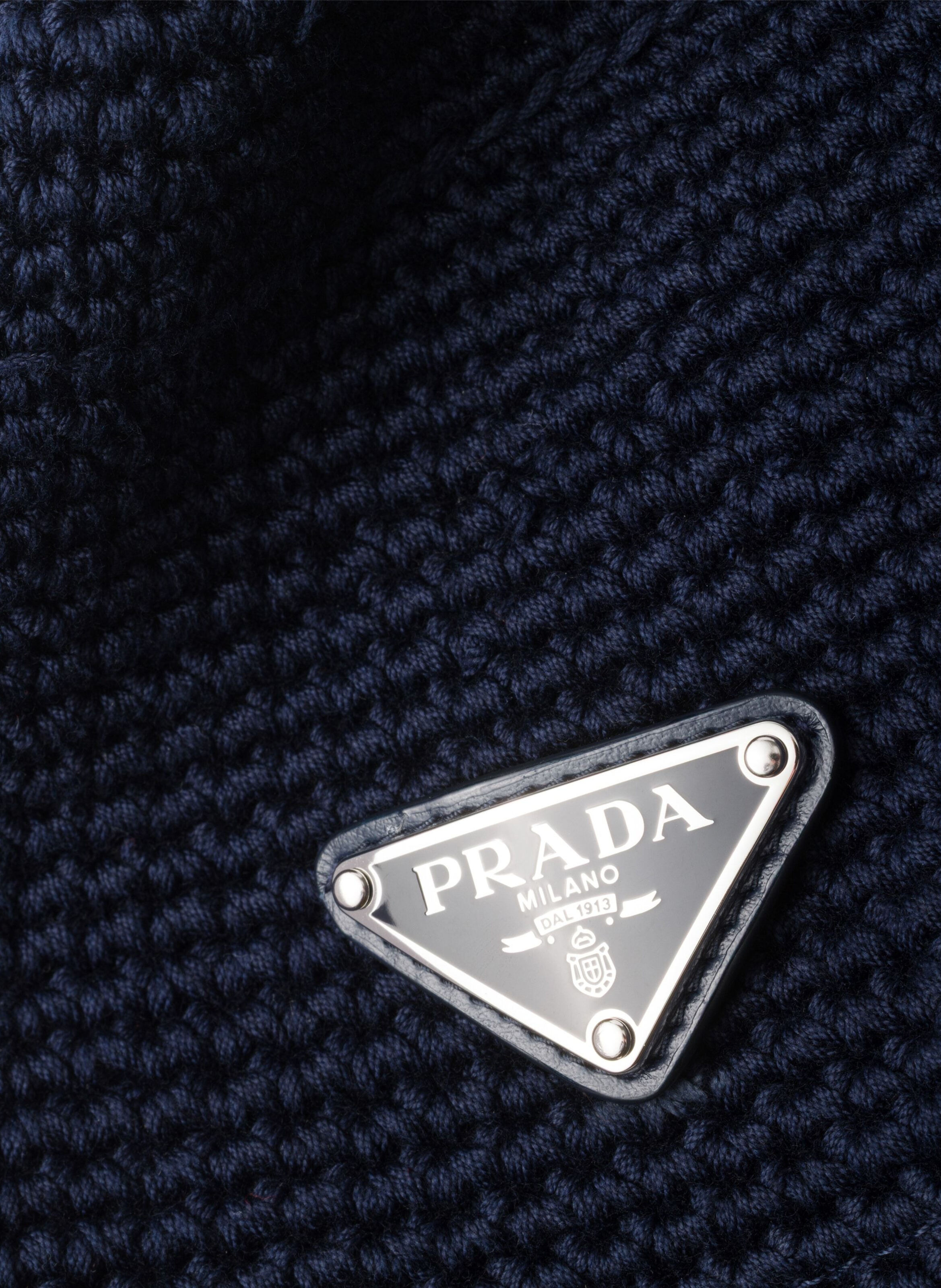 Chapeau bob en crochet PRADA Bleu