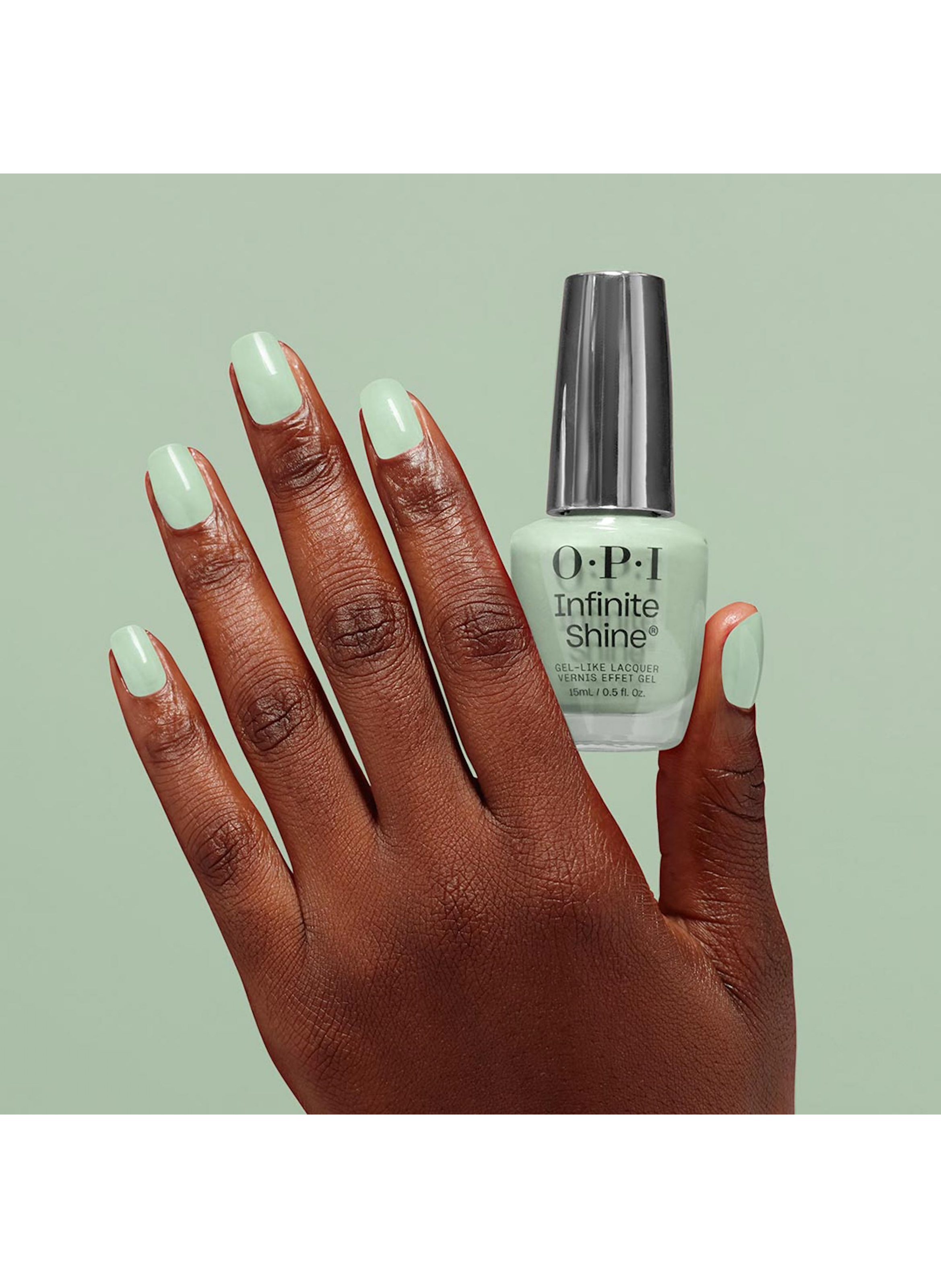 In Mint Condition
Infinite Shine
Long-lasting gel effect nail polish OPI Vert