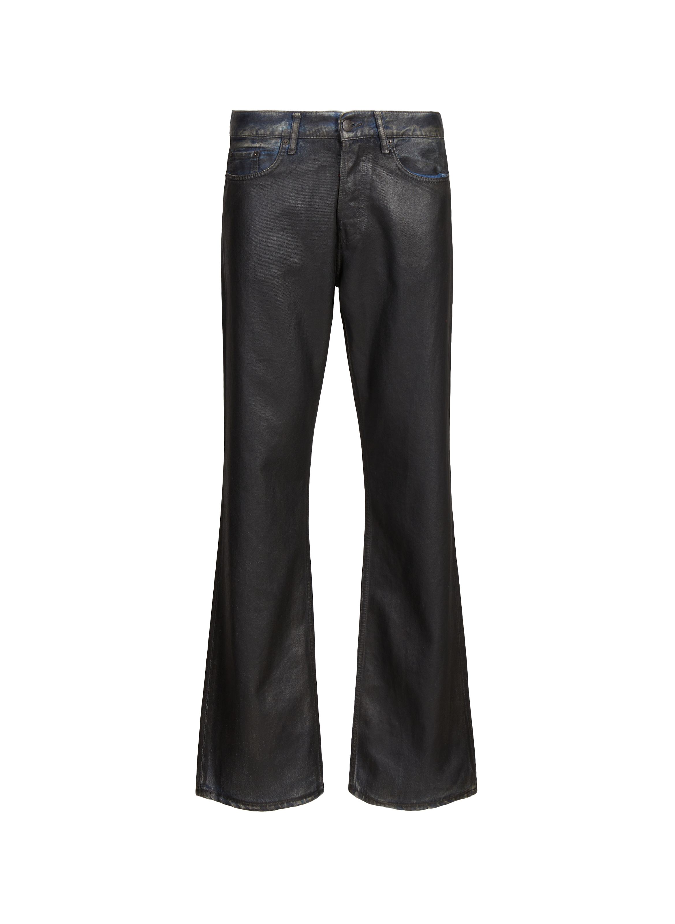 ACNE STUDIOS Straight pants in blended cotton and leather Black