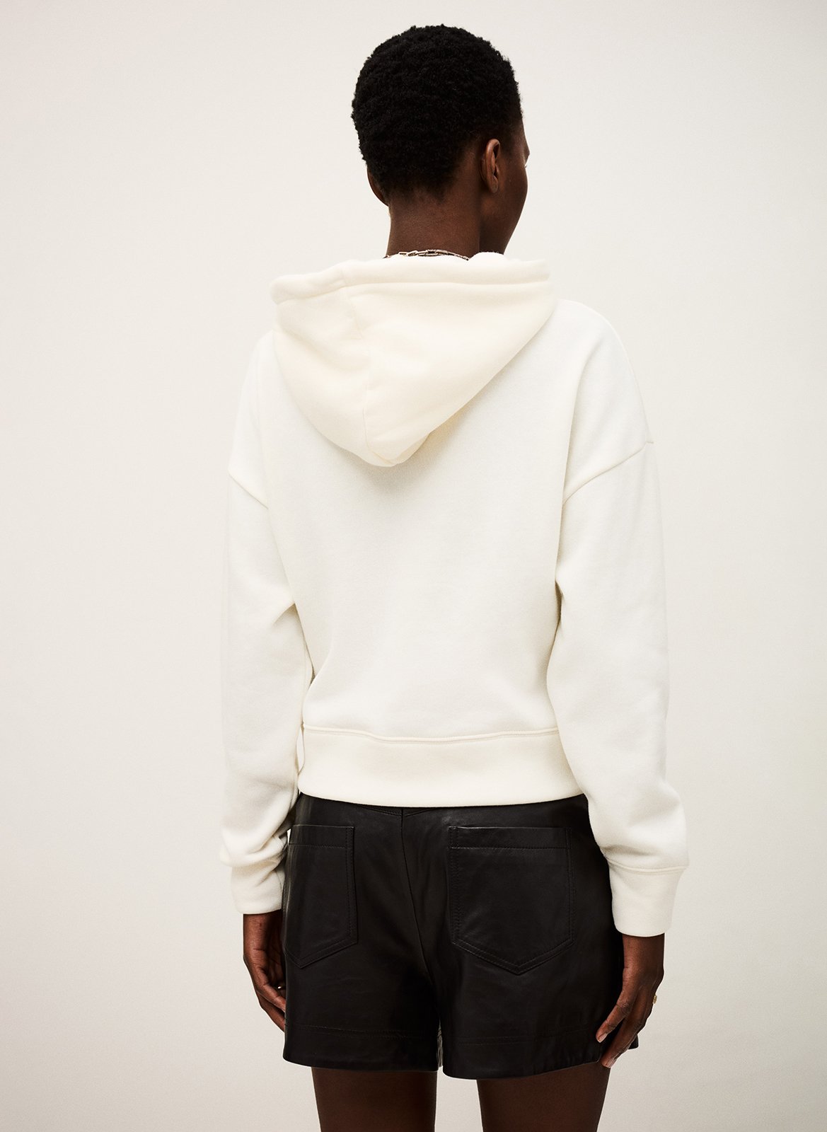 Sweat droit à capuche uni et boutons bijoux didi BA&SH Beige