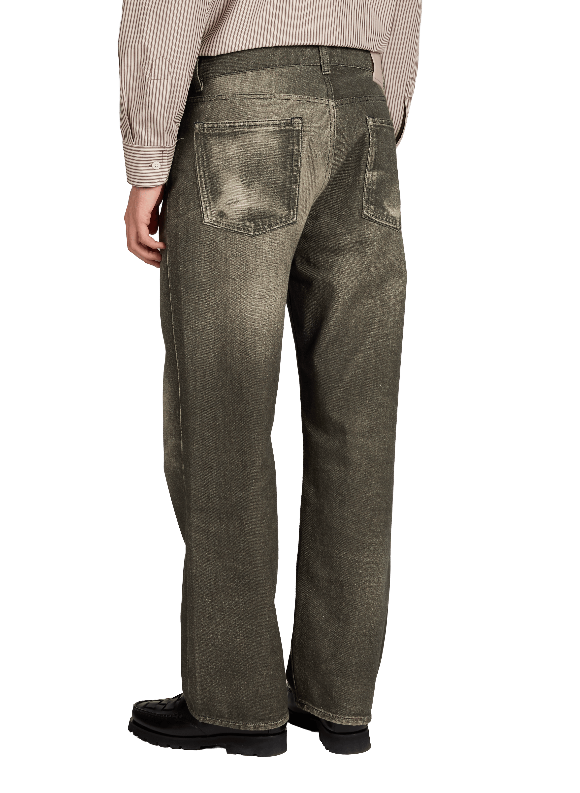 Jeans délavé large en coton OUR LEGACY Noir