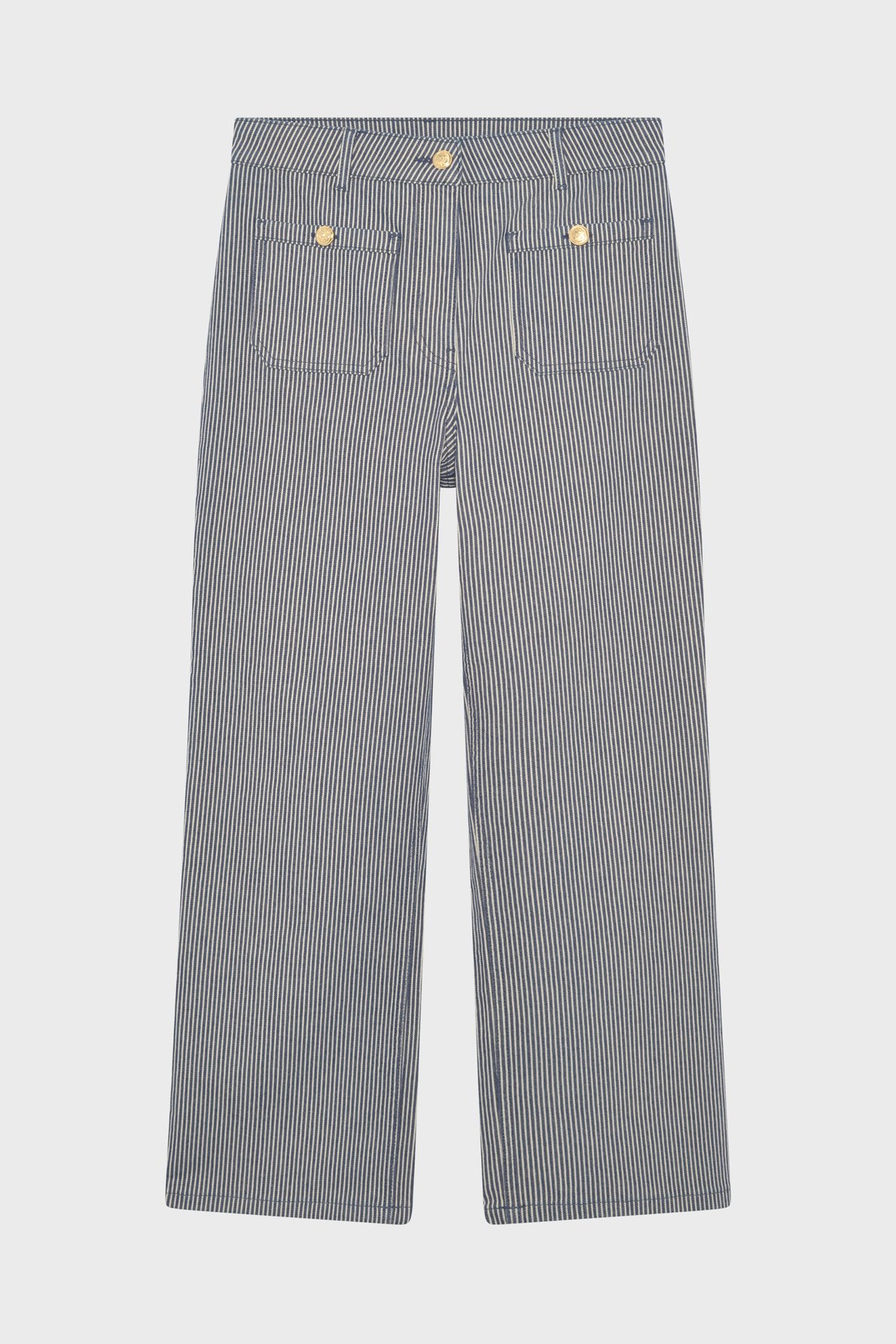 Jean droit en denim à rayures - berta PABLO Bleu