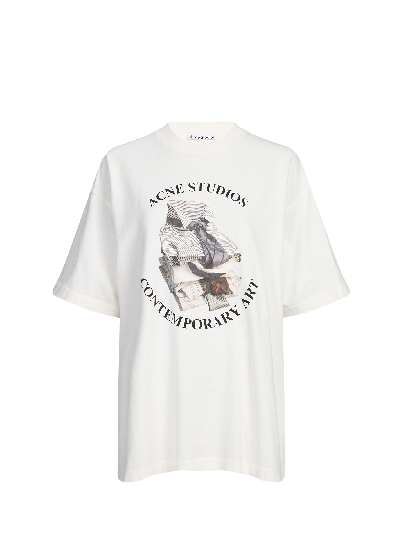 Oversized printed round neck organic cotton t-shirt ACNE STUDIOS Multicolour