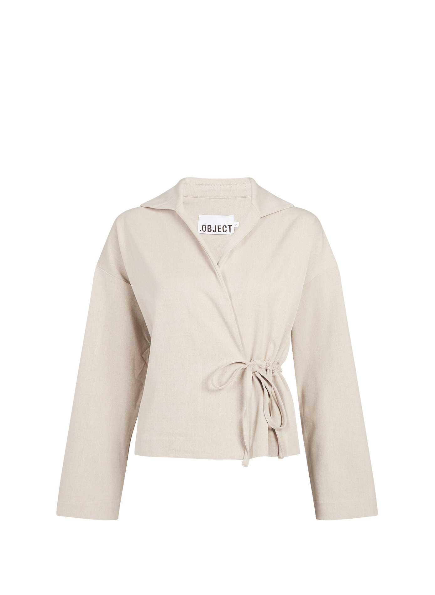 Top long sleeves wrap style OBJECT Beige