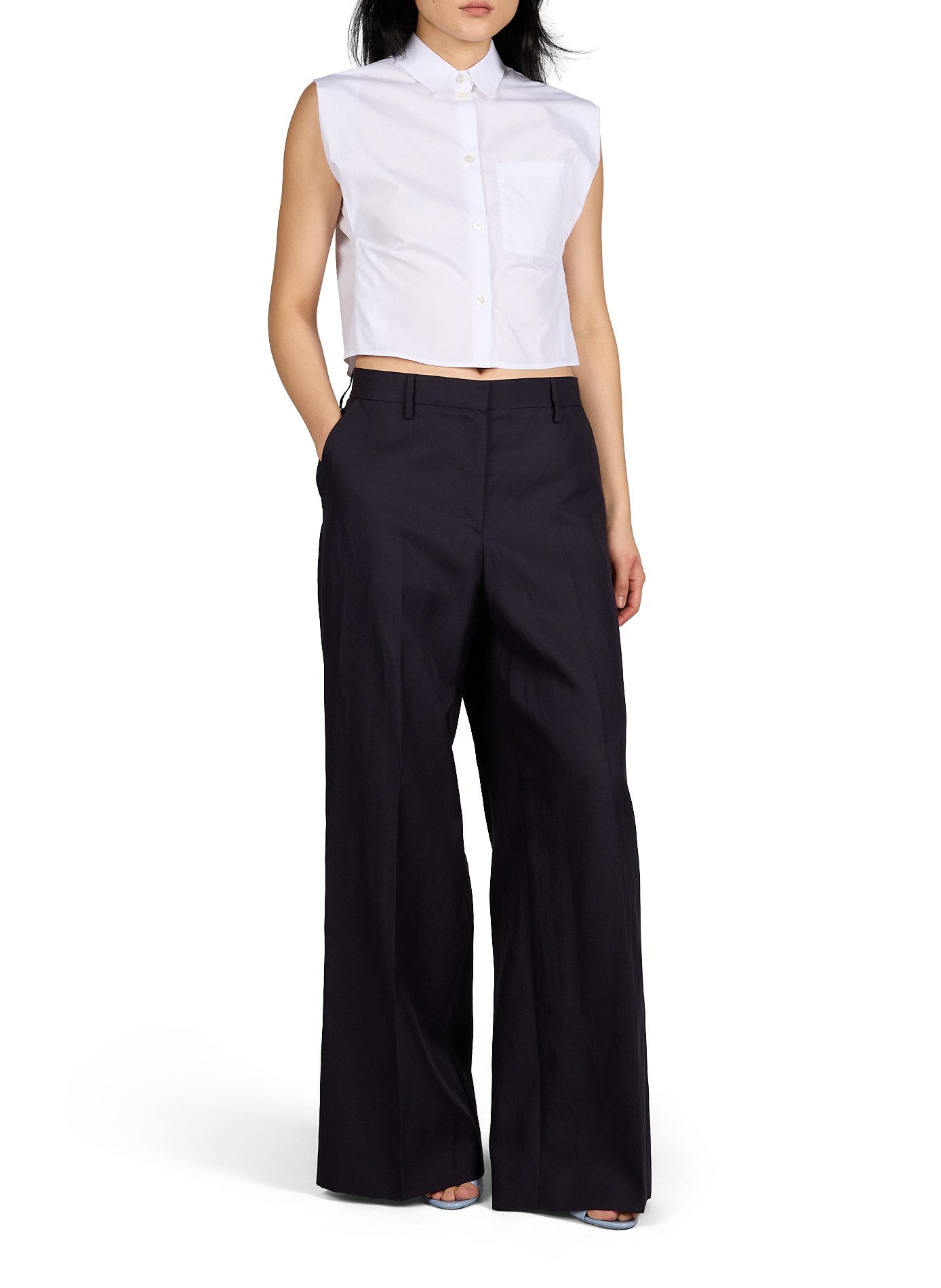 Rosa linen and cotton blend pants OFFICINE GENERALE No Color