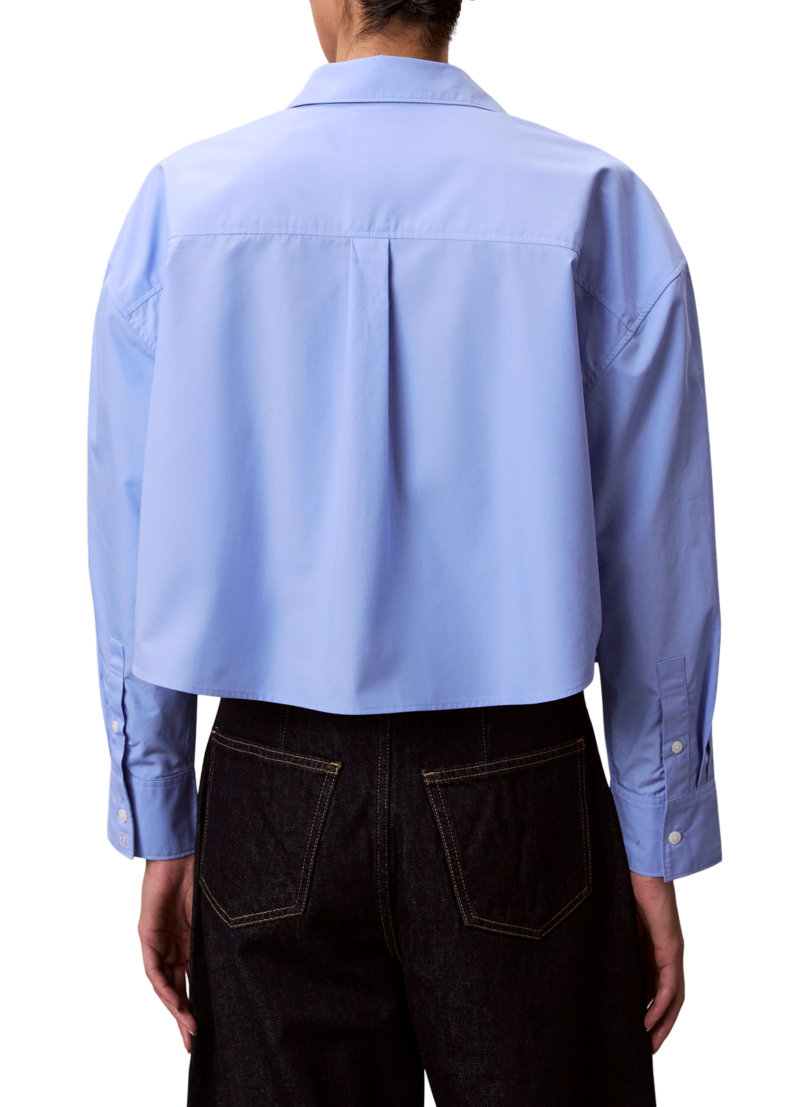 Chemise à coupe crop en coton CALVIN KLEIN Bleu
