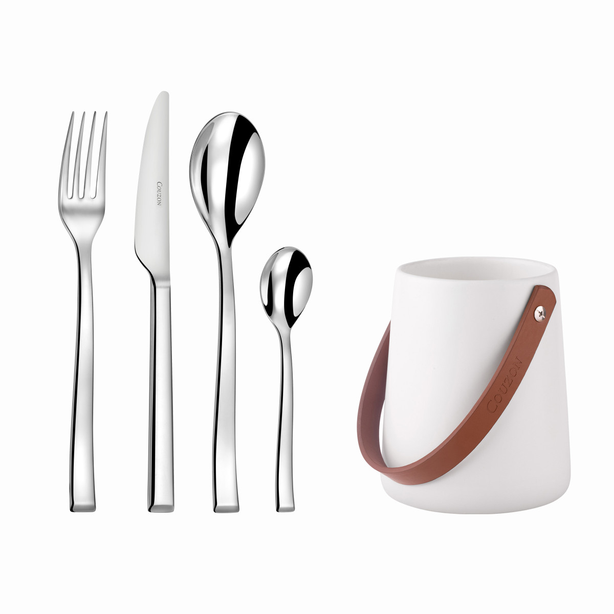 Side - ménagère 24 pièces avec support de rangement nomade COUZON Argent