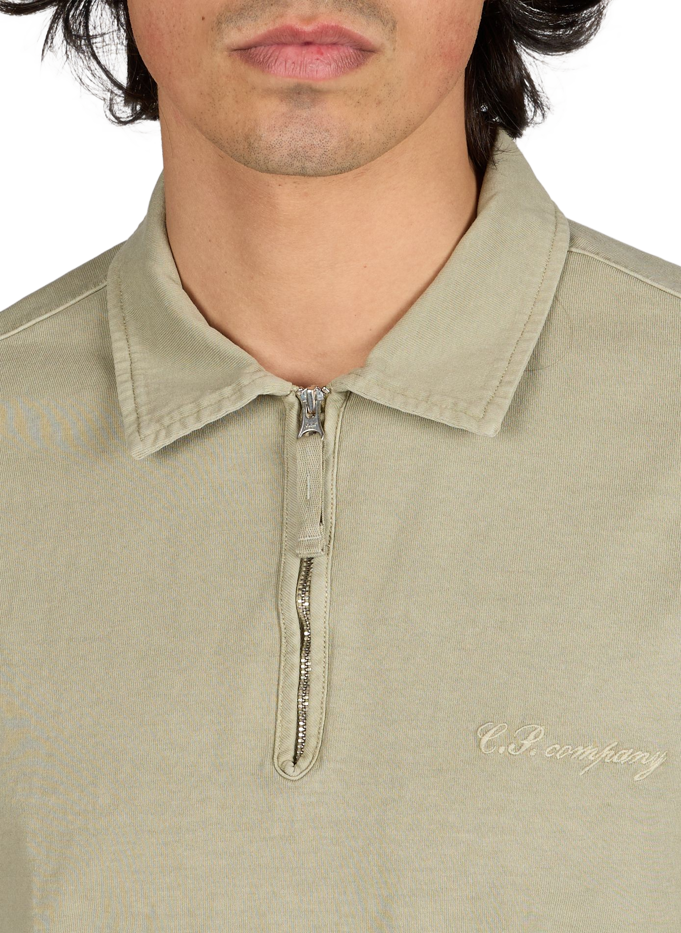 Straight cotton polo shirt CP COMPANY Green