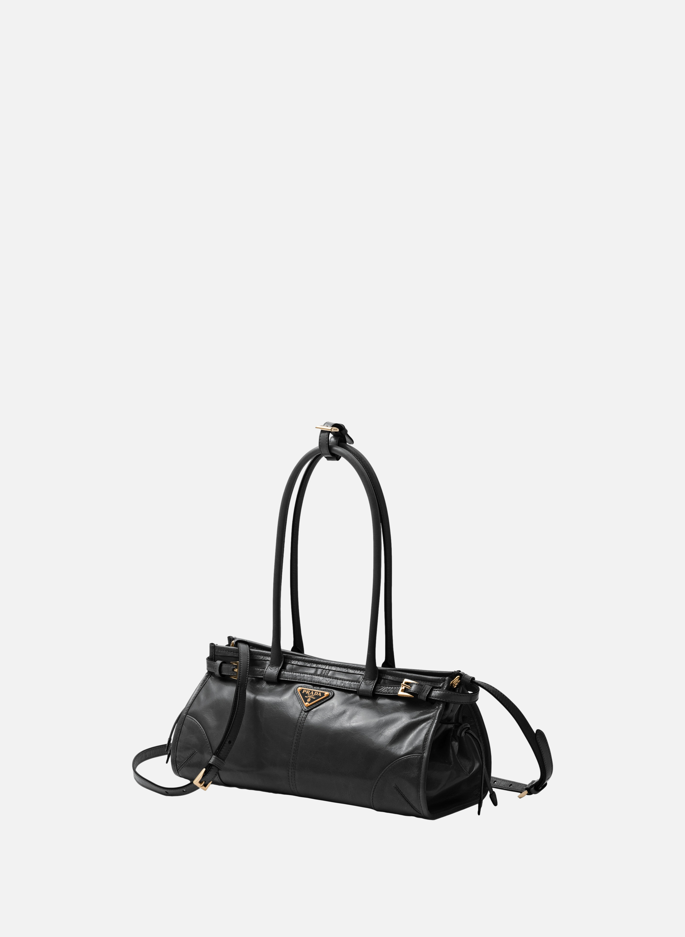 Sac à main prada bonnie en cuir PRADA Noir