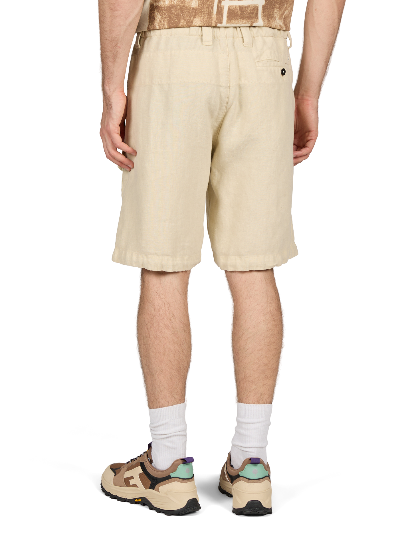 Short uni en lin CP COMPANY Beige