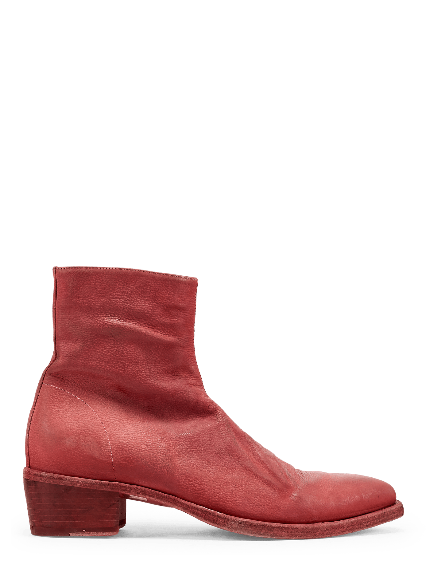 Gewaschene Lederstiefeletten 424 Rot