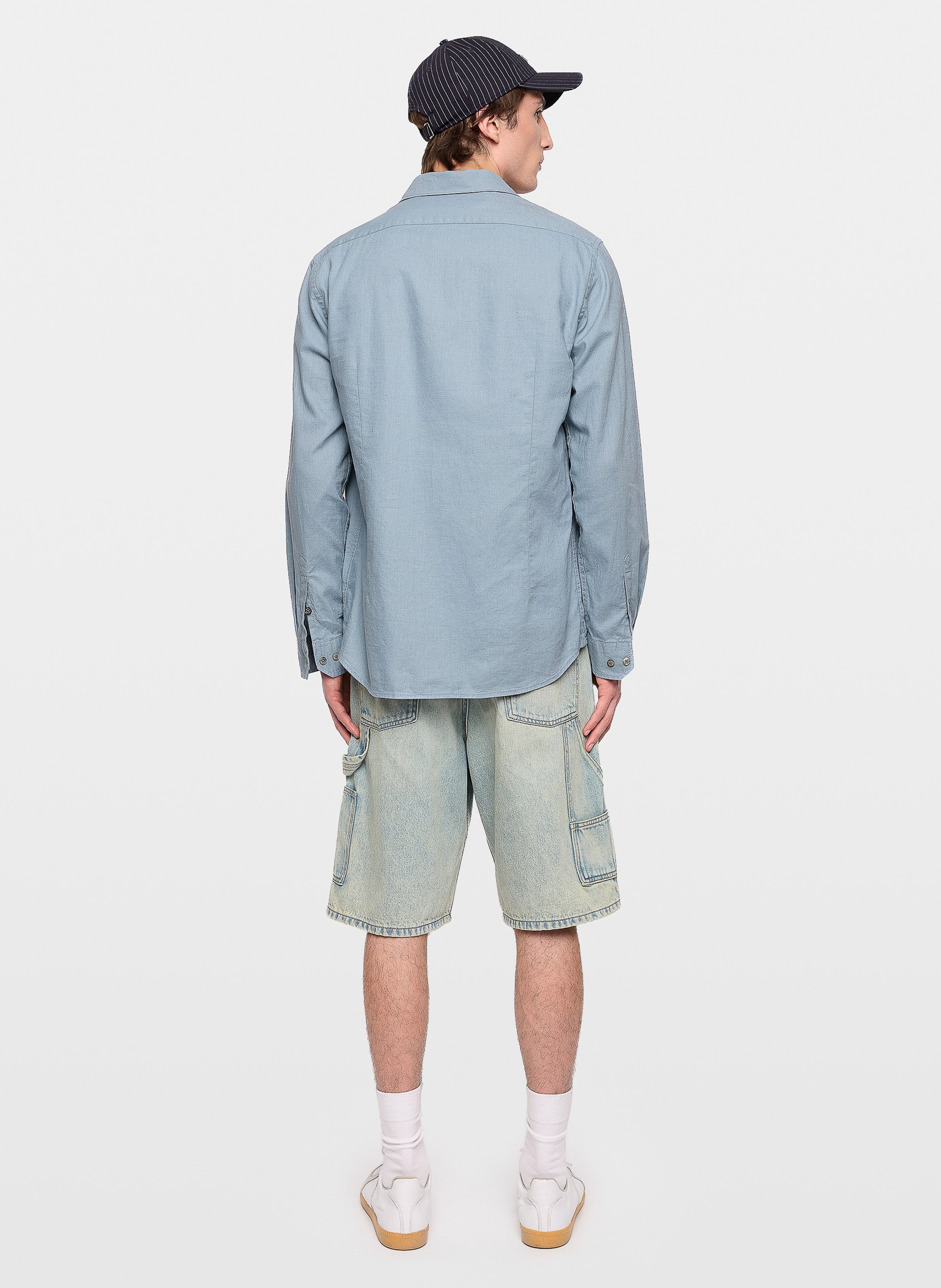 Chemise droite boutonnée en lin mélangé sid ZADIG&VOLTAIRE Bleu