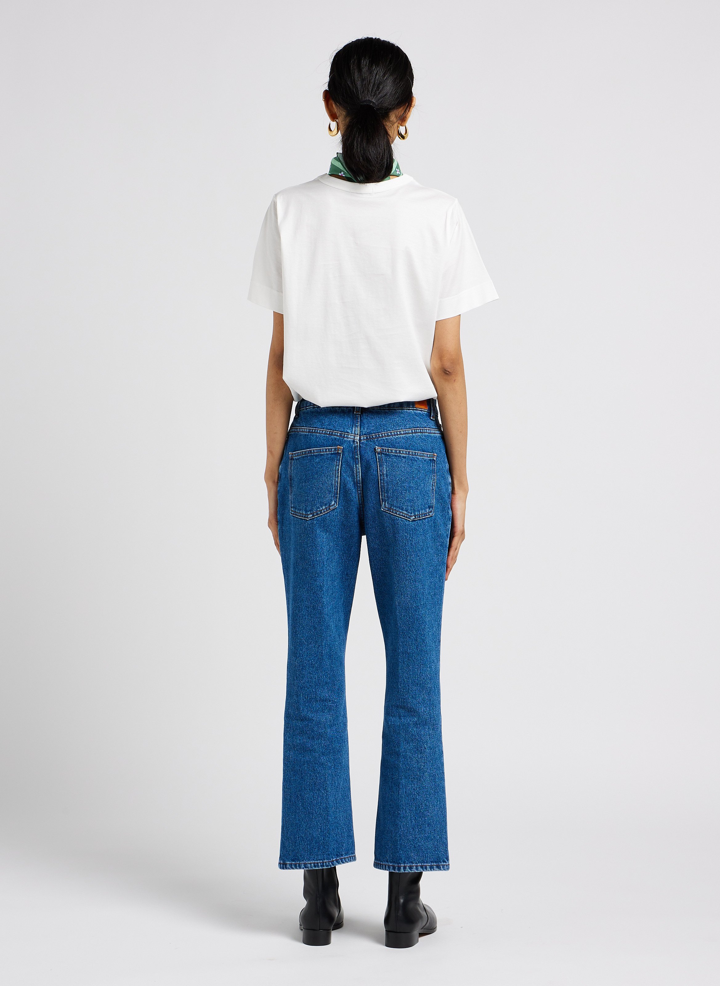 Tee shirt à col rond en coton basic SOEUR Blanc