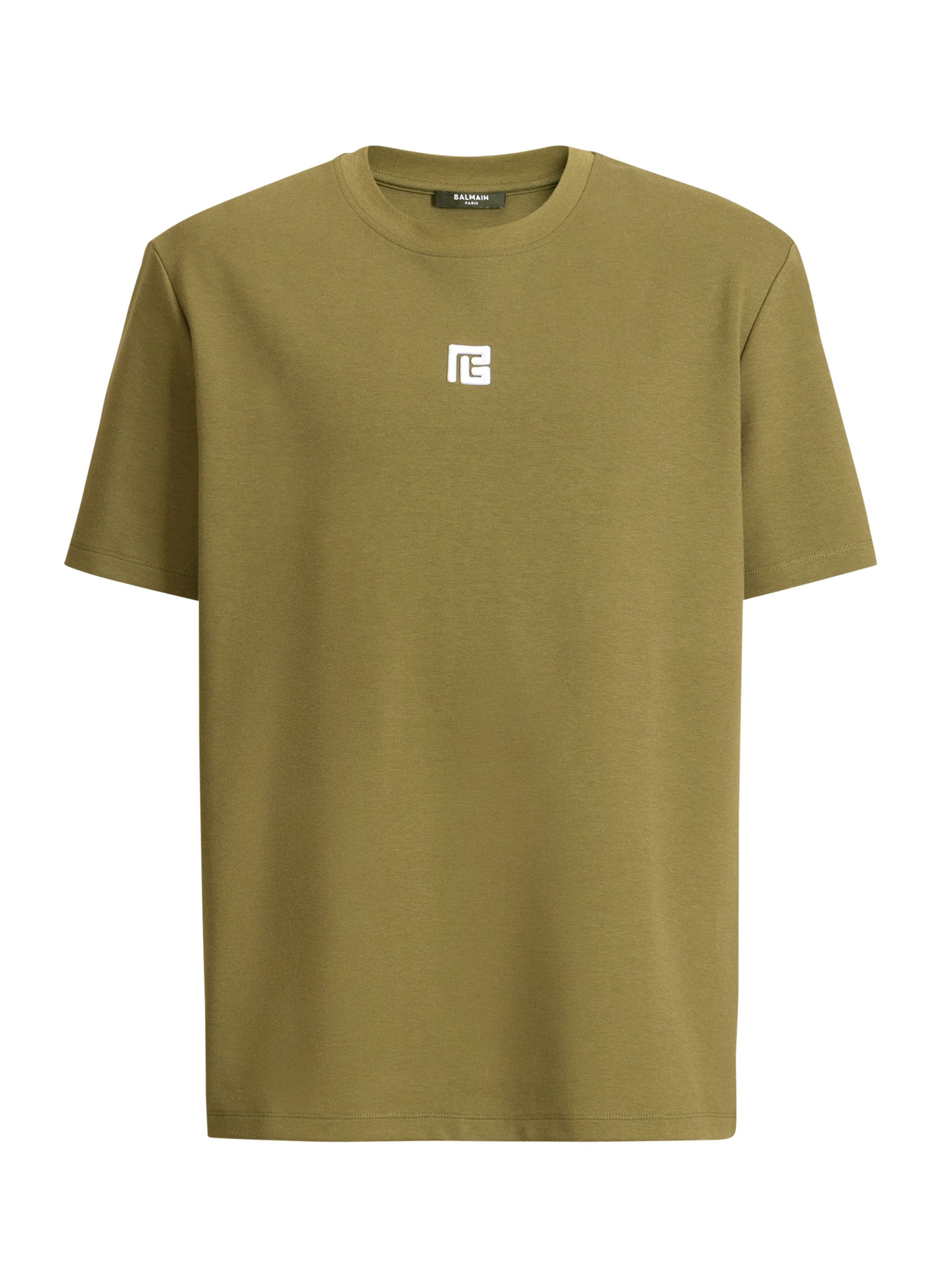 T-shirt avec logo brodé BALMAIN Vert