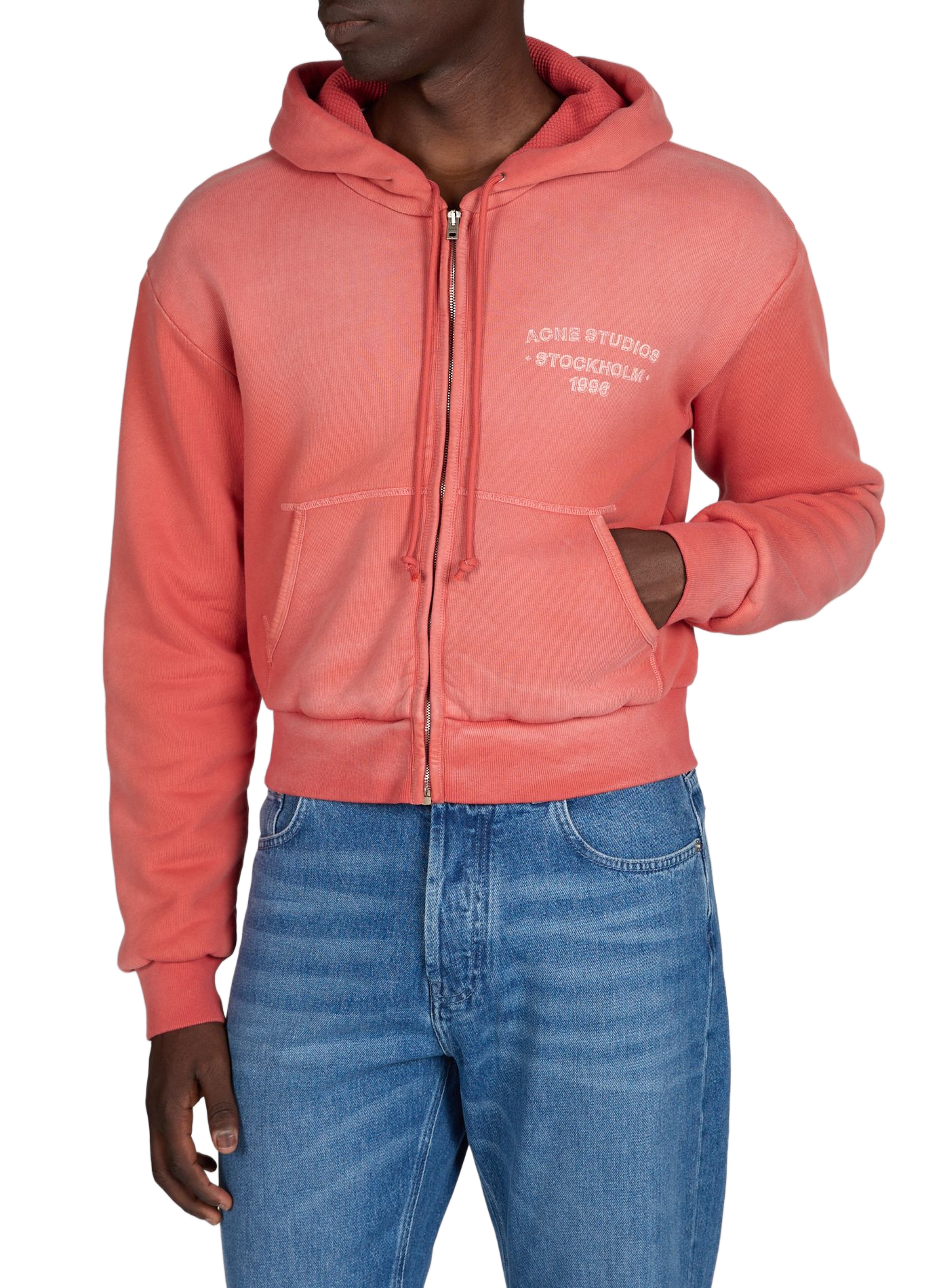 Hooded cotton cardigan ACNE STUDIOS Red
