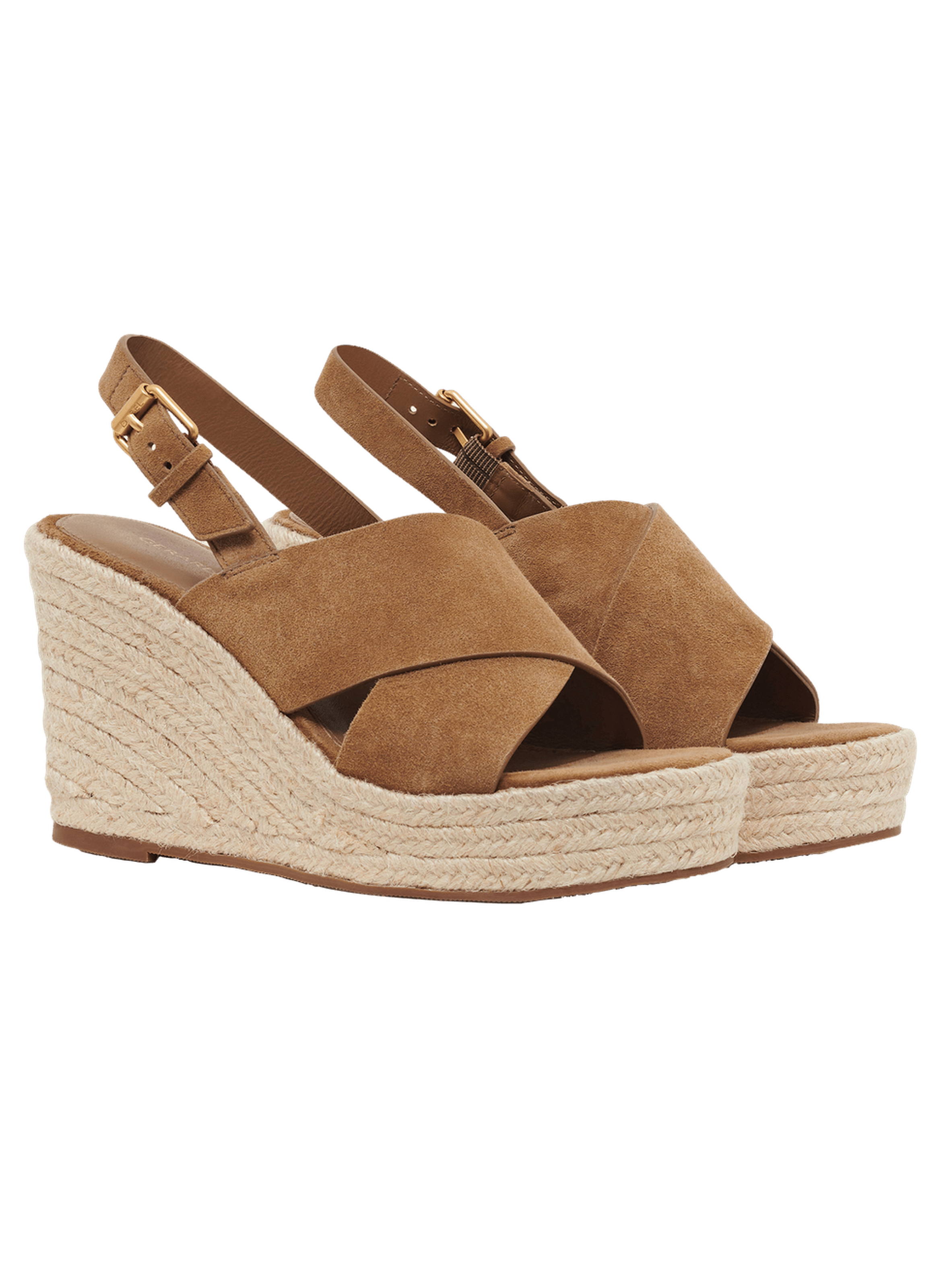 Sandales compensées en cuir velours - sofi GERARD DAREL Marron