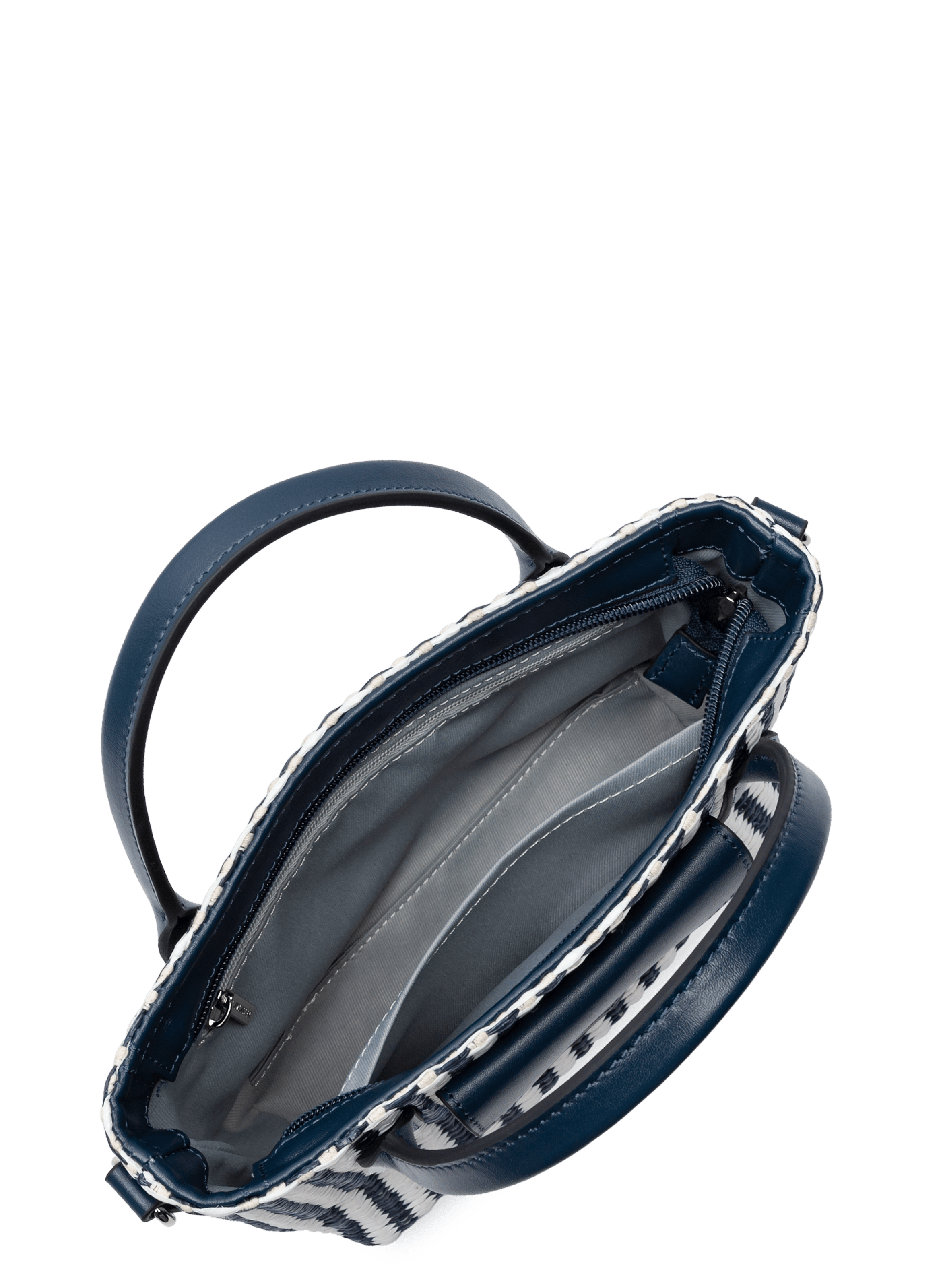 Mini sac cabas main - kba marinière osier LANCASTER Blauw