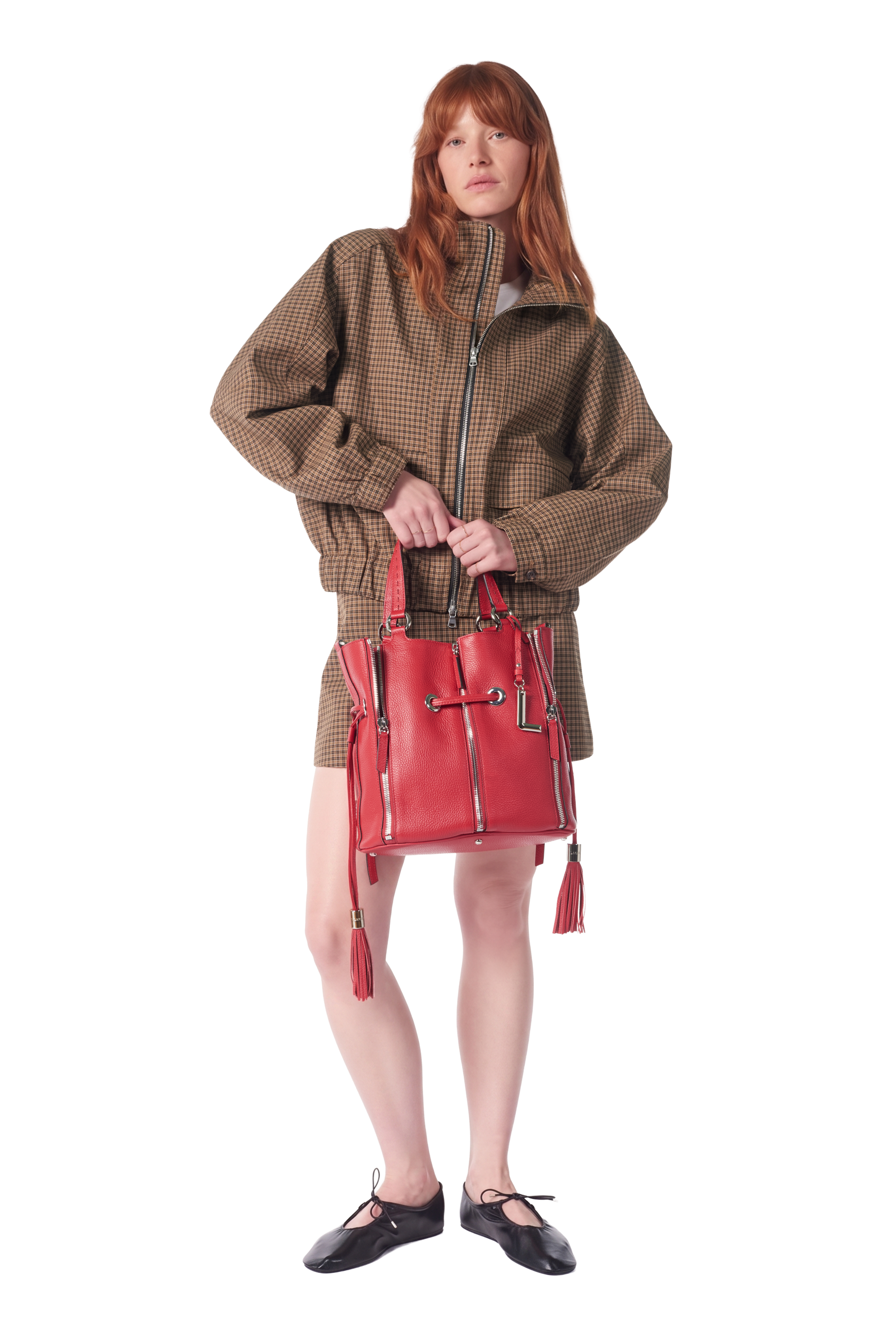 Handtas eerste flirt capsule 150 jaar in kalfsleer LANCEL Rood