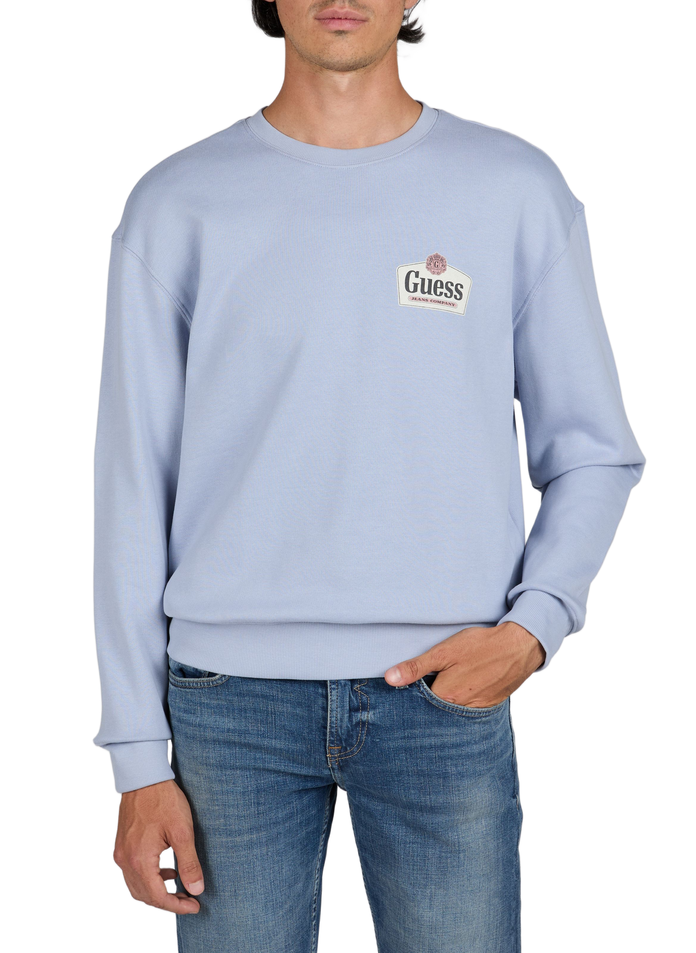 Gerader Baumwoll-Sweater GUESS Violett