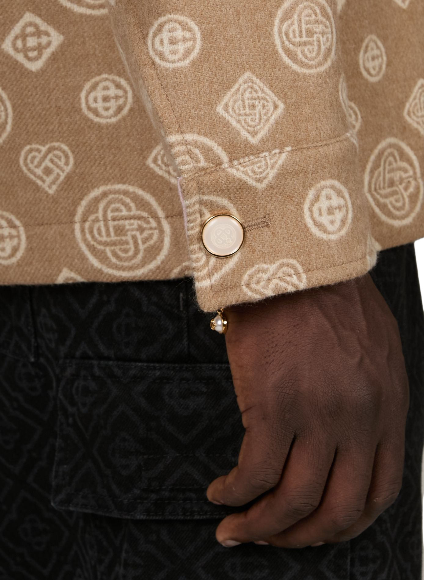 Virgin wool monogram overshirt CASABLANCA PARIS Beige