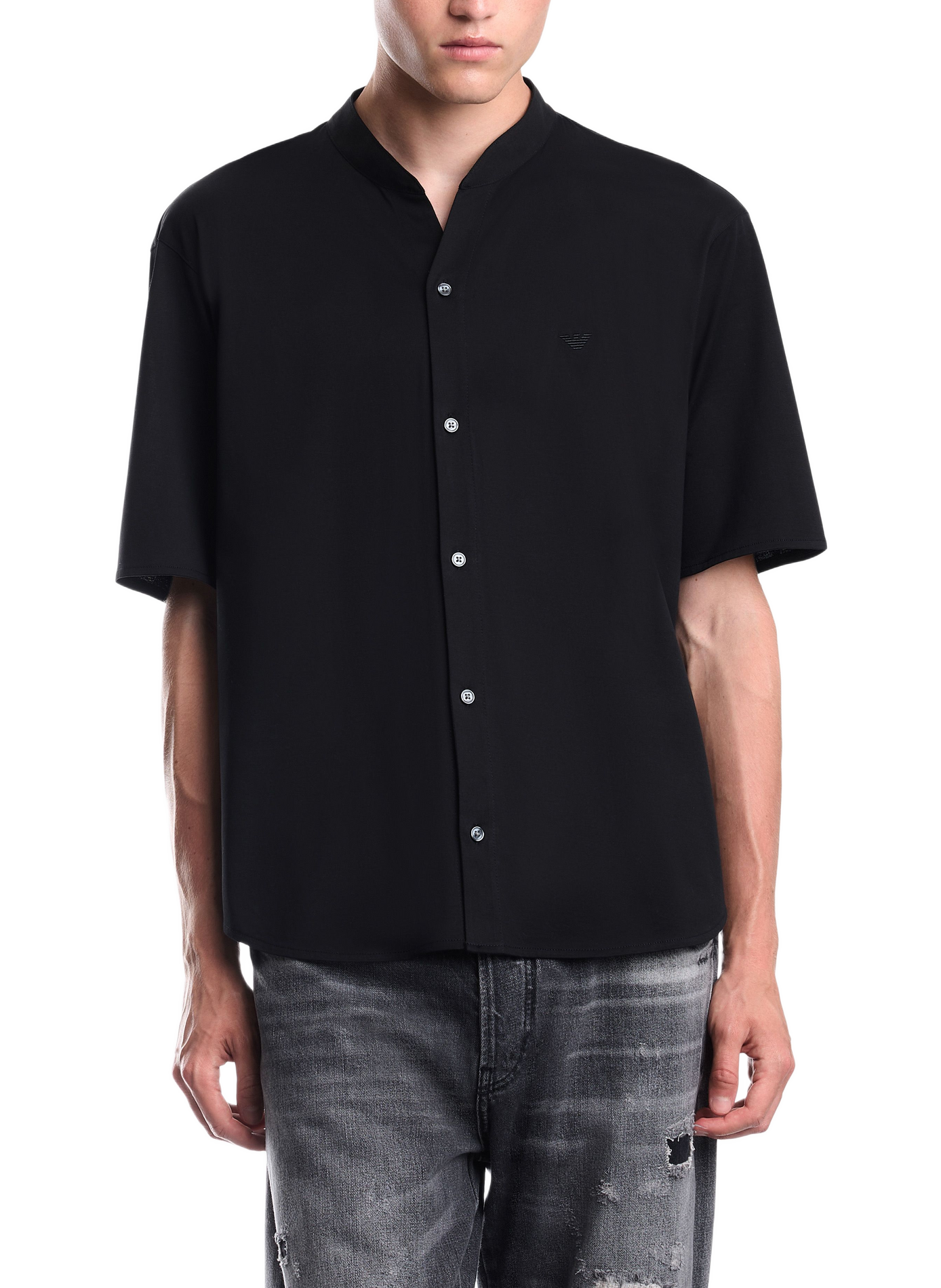 Straight-fit cotton T-shirt EMPORIO ARMANI Black
