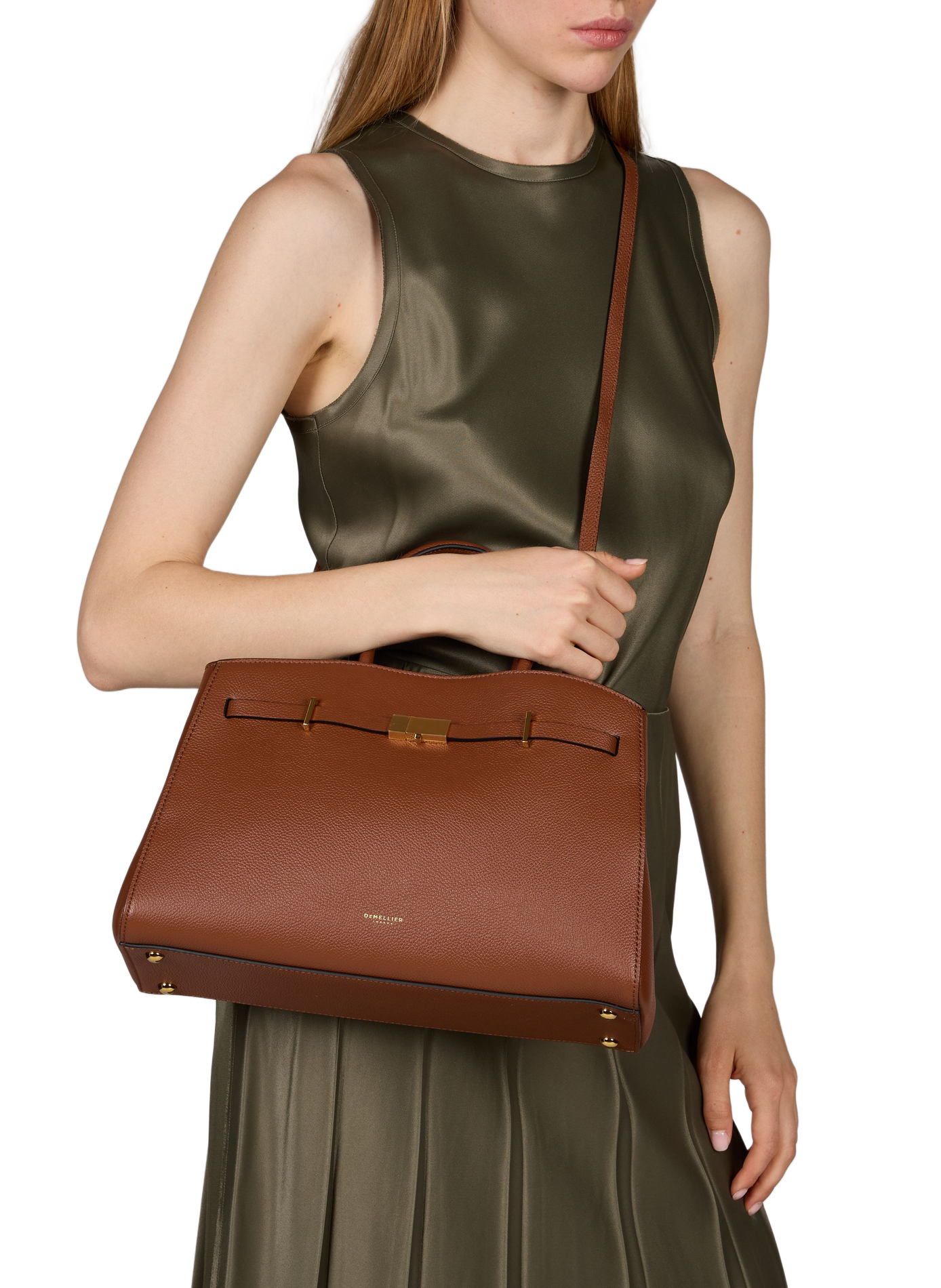 Sac à main en cuir DEMELLIER LONDON Marron